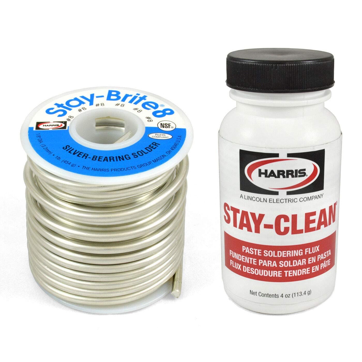 Combo Set*** Harris Solder Kit SB861 & SCPF4 - Stay-Brite #8 Silver Bearing Solder with Flux