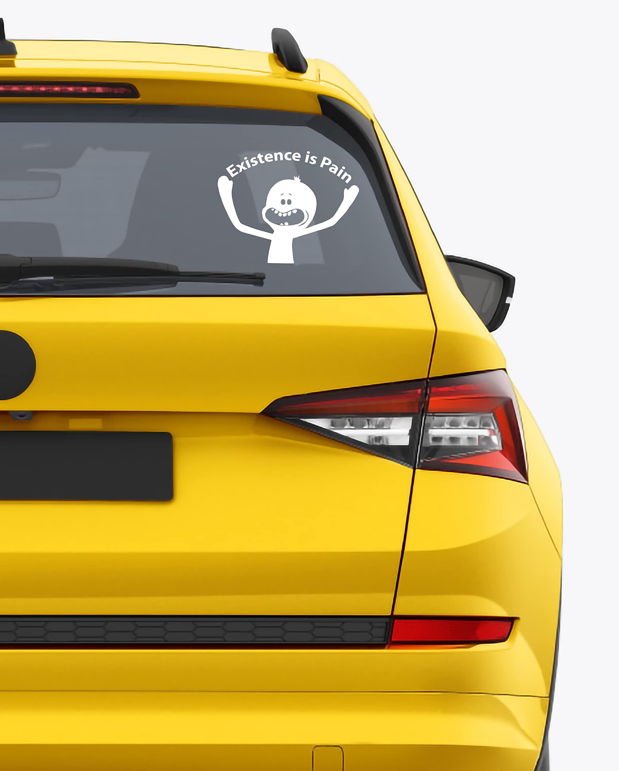 Existence is Pain White 7 Inches Approx Cars, Walls,Helmets,Toolbox, Laptop, Die-Cut Vinyl Stickers Decals Vans,SUV, Trucks,Windows,Bumper,Refrigerator,Luggage,Vehicle,