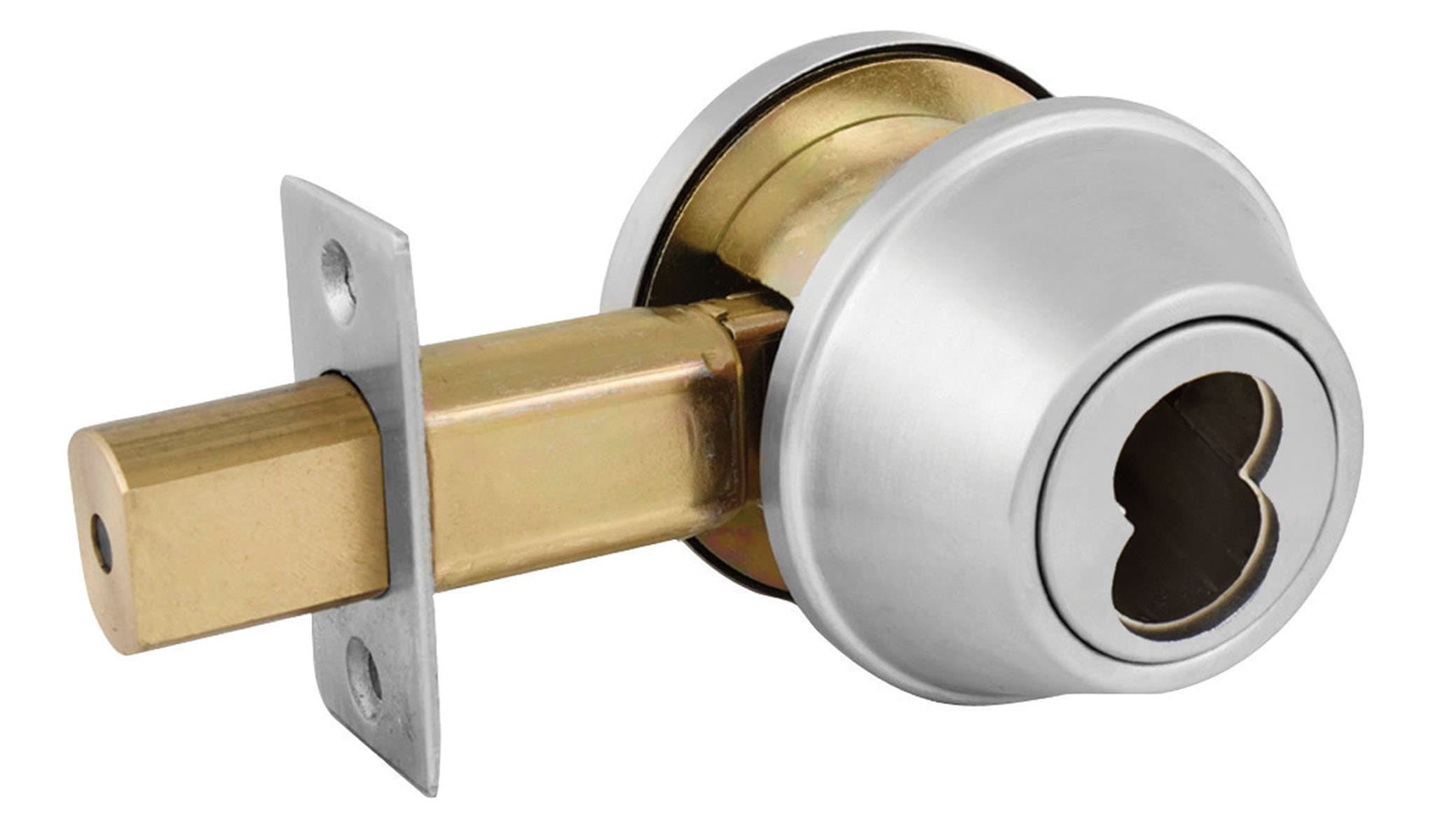 DSCICSD32D Heavy Duty Single Cylinder Commercial Grade 2 SFIC Deadbolt, Brushed Chrome Finish