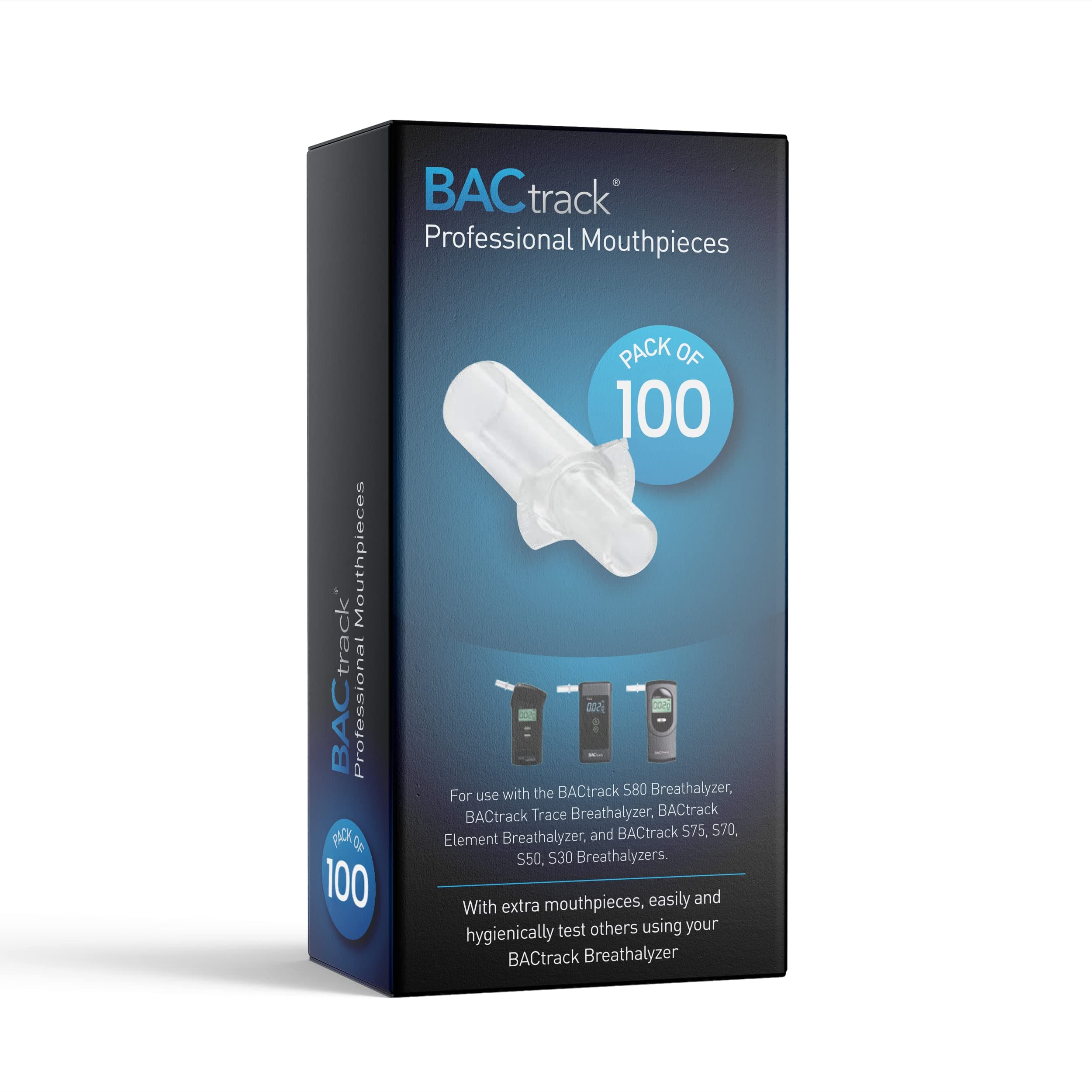 BACtrack Professional Breathalyser Mouthpieces (100 Count), Compatible with BACtrack S80, Trace, Scout, Element & S75 Breath Alcohol Testers