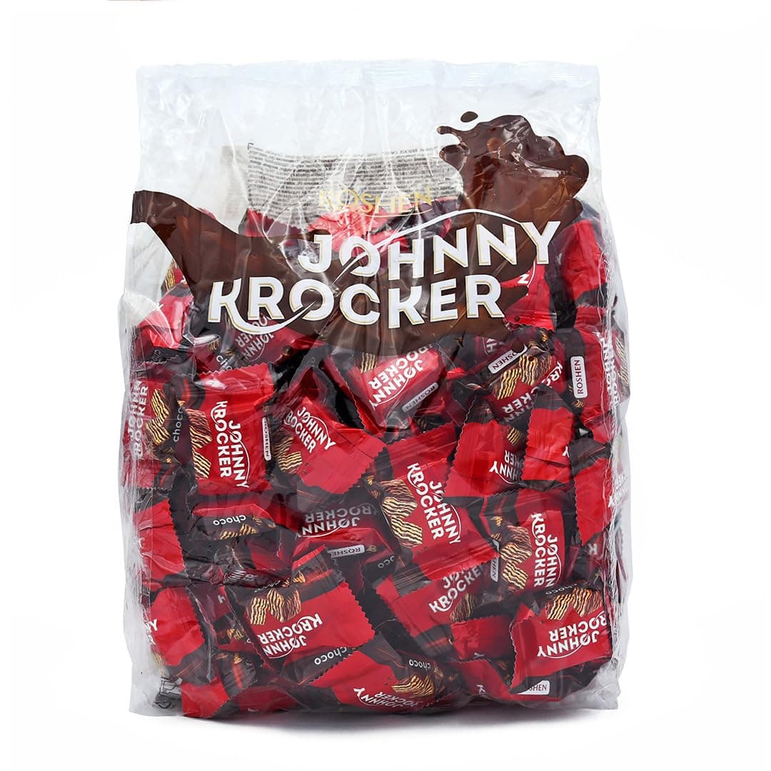 Roshen Johnny Krocker Choco Wafers - Light and Crispy with Chocolate-Cream Filling, Kosher, Halal, 2.2 lb - Pack of 1