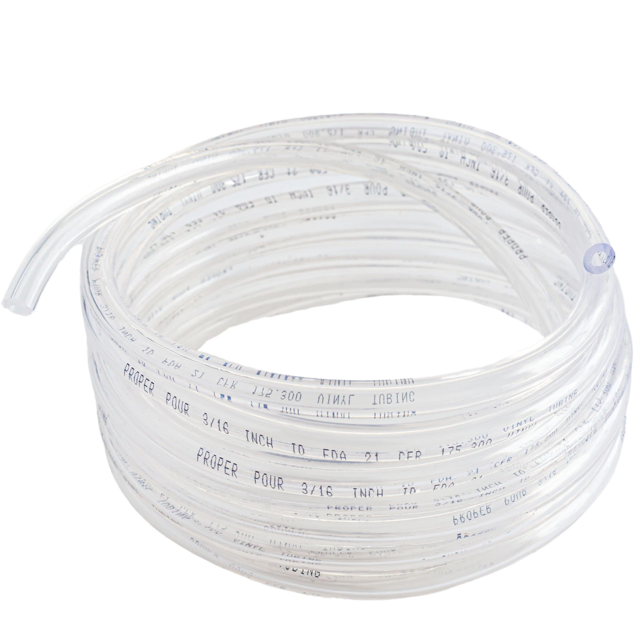 Clear Vinyl Plastic Tubing - Food-Grade & Flexible PVC Tube for Beer Line, Kegerator Accessories, Wine, Aquarium & Water Hose, Fuel Line, Drip Irrigation & More, 5/16" ID 7/16" OD, 25 Ft