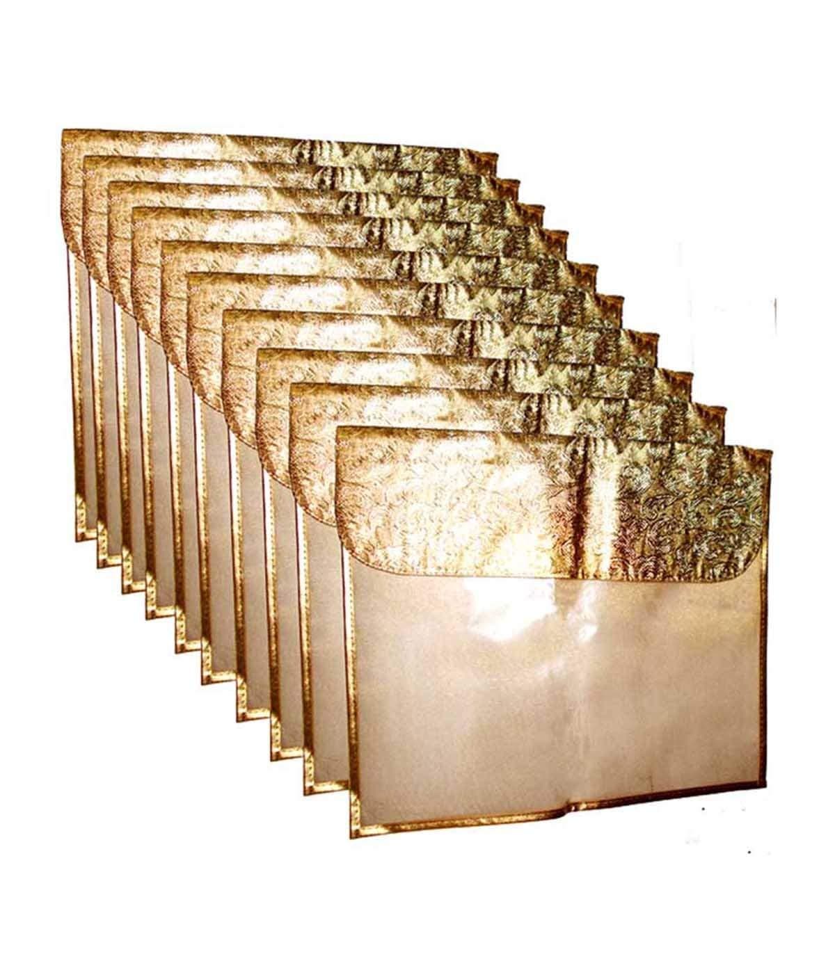 Premium Golden Saree Cover (With Flap) for 1 saree - Pack of 10
