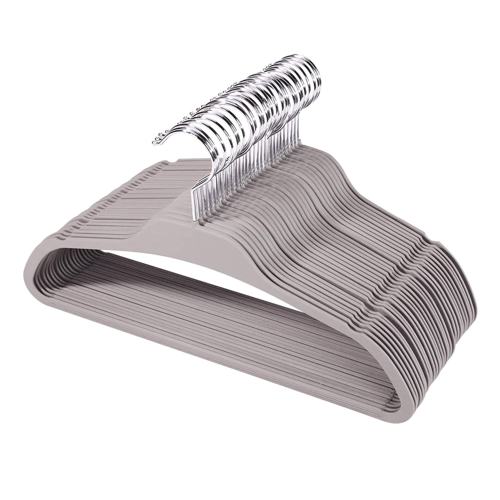 ELONG HOME 30 Pack Rubberized Hangers with Non-Slip Hangers Grip, Durable Plastic Hangers for All Clothes, Ultra-Slim Notched Design & 15.7'' Wide Clothes Hangers