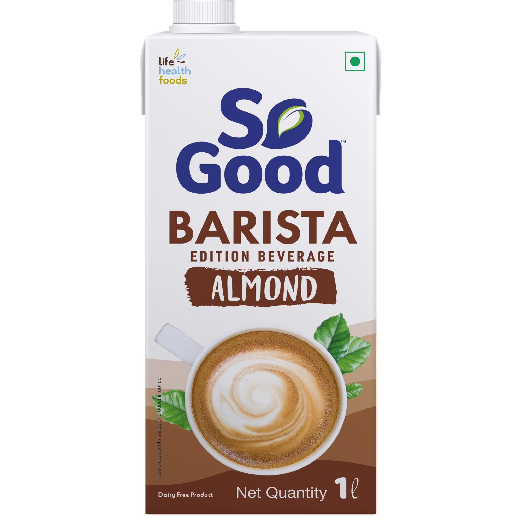 Plant Based Almond Barista Edition Beverage 1 L | Lactose Free | Gluten Free | No Preservatives | Zero Cholesterol | Dairy Free| Rich Creamy Frothy for that perfect cup of Coffee/Tea/Smoothies