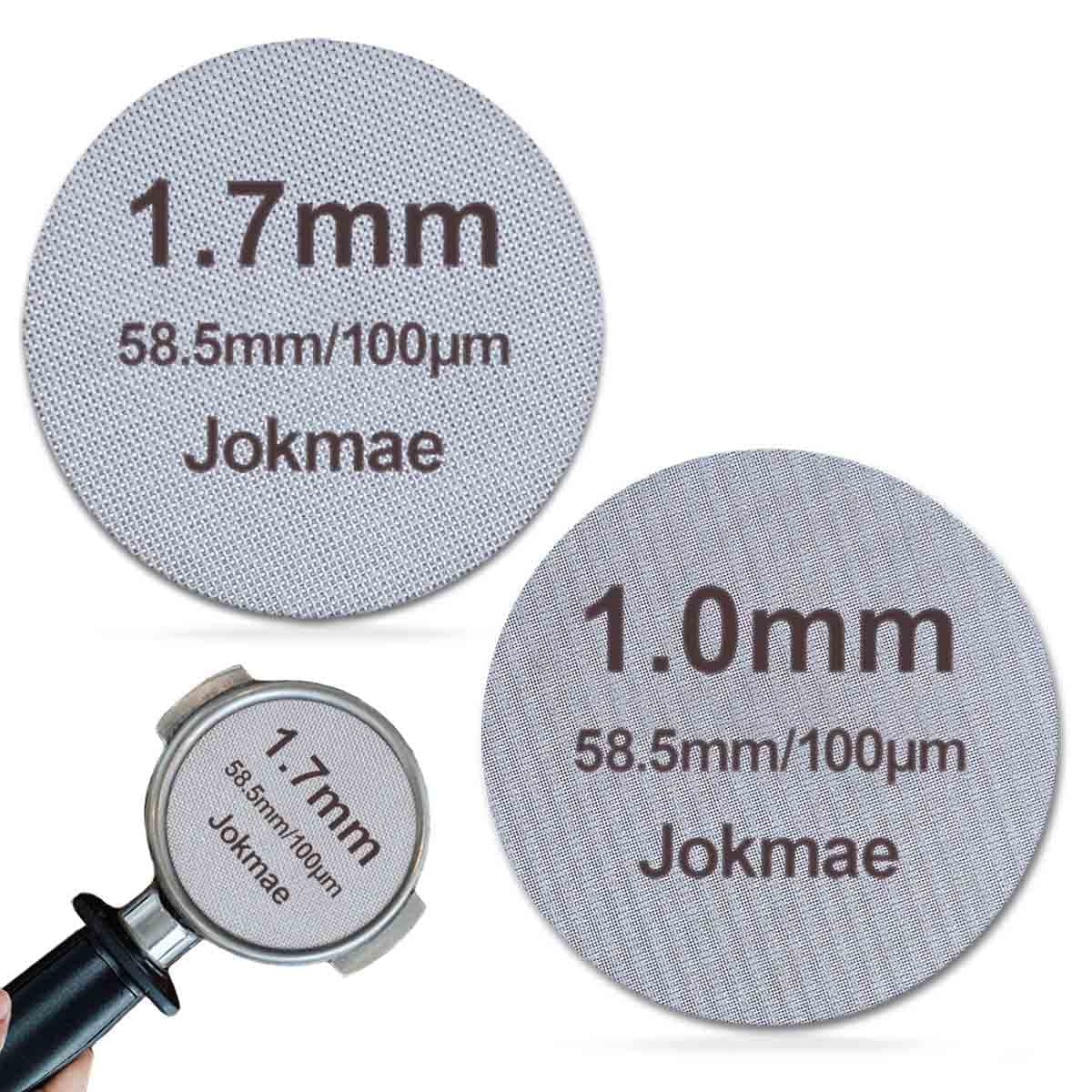 2Pcs 1.7mm and 1.0mm Thickness 58.5mm Espresso Puck Screen - Stainless Steel Sintered Mesh Reusable Filter for Espresso Portafilter Basket Lower Shower Screen Contact Screen Coffee Accessories
