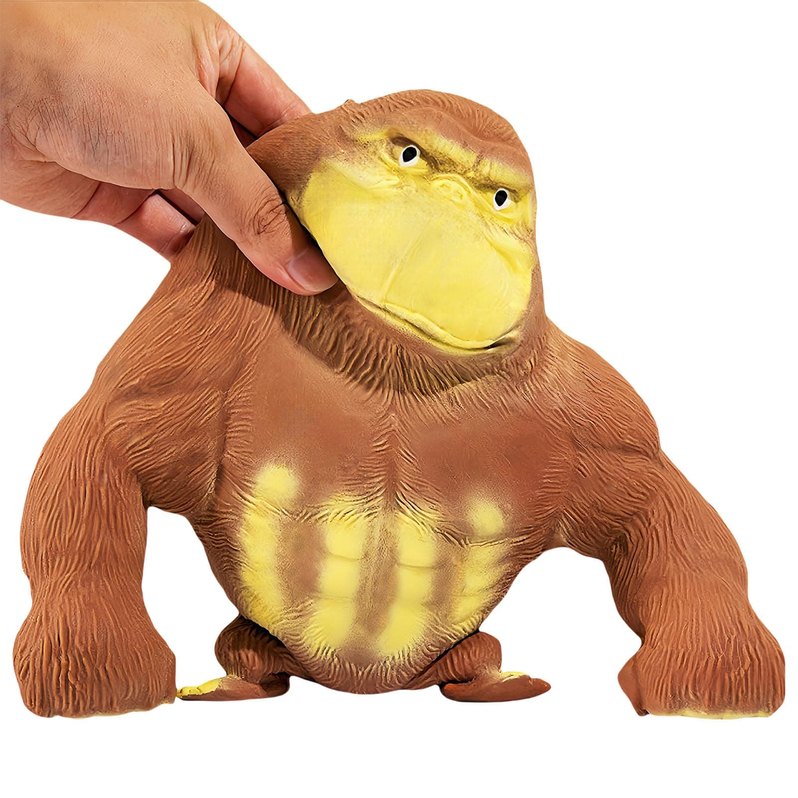 Stretchy Monkey Fidget Toy Squishy Stress Relief for Kids & Adults, Gorilla Squishy Toy, Stretchable & Squeezable Sensory Toys for Anxiety Relief (Medium, Brown)