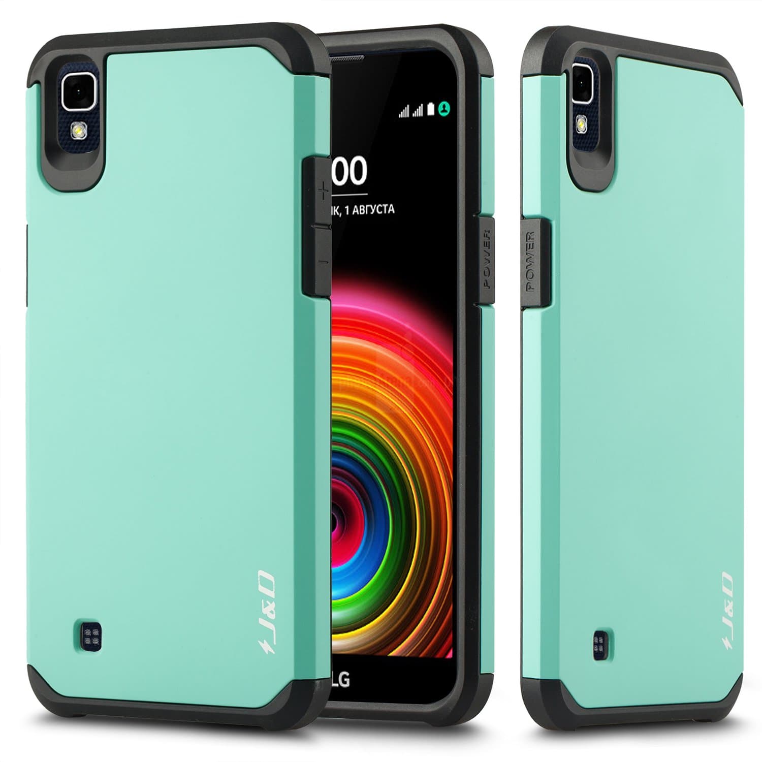 J&D Case Compatible for LG X Charge/LG X Power 2 / LG Fiesta 2 / LG Fiesta/LG V7 Case, Drop Protection Slim Cushion Shockproof Protective TPU Slim Case for LG X Charge Bumper Case, Black