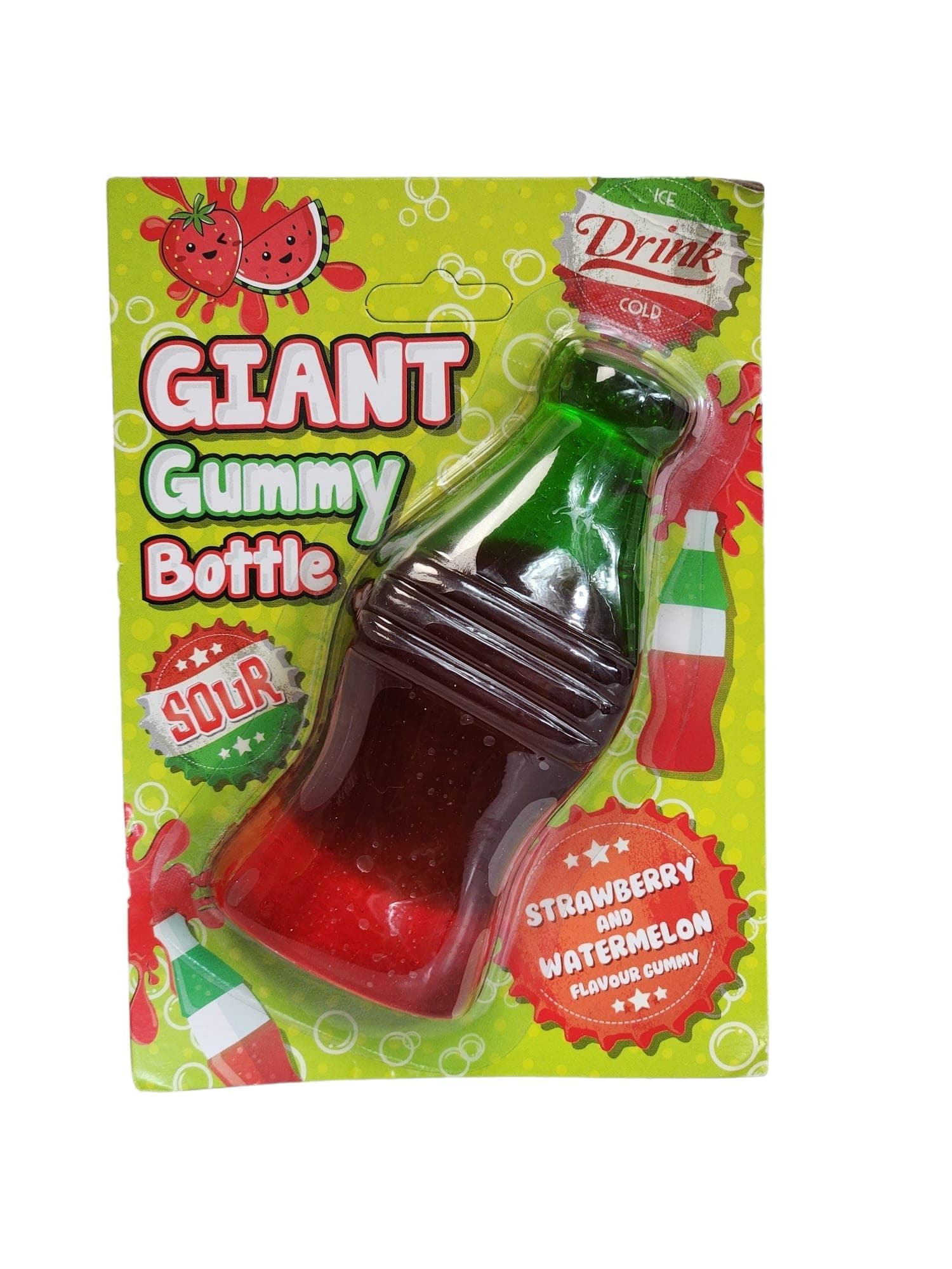 Giant Gummy Novelty Sweets Flavored Gummy Jelly Gift Pack (Giant Bottle Strawberry-Watermelon)
