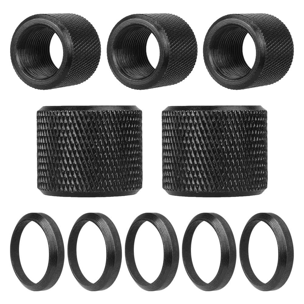 Diameter Barrel Thread Protector 1/2x28 Thread Included O-Ring Crush Washer - 5 Pack
