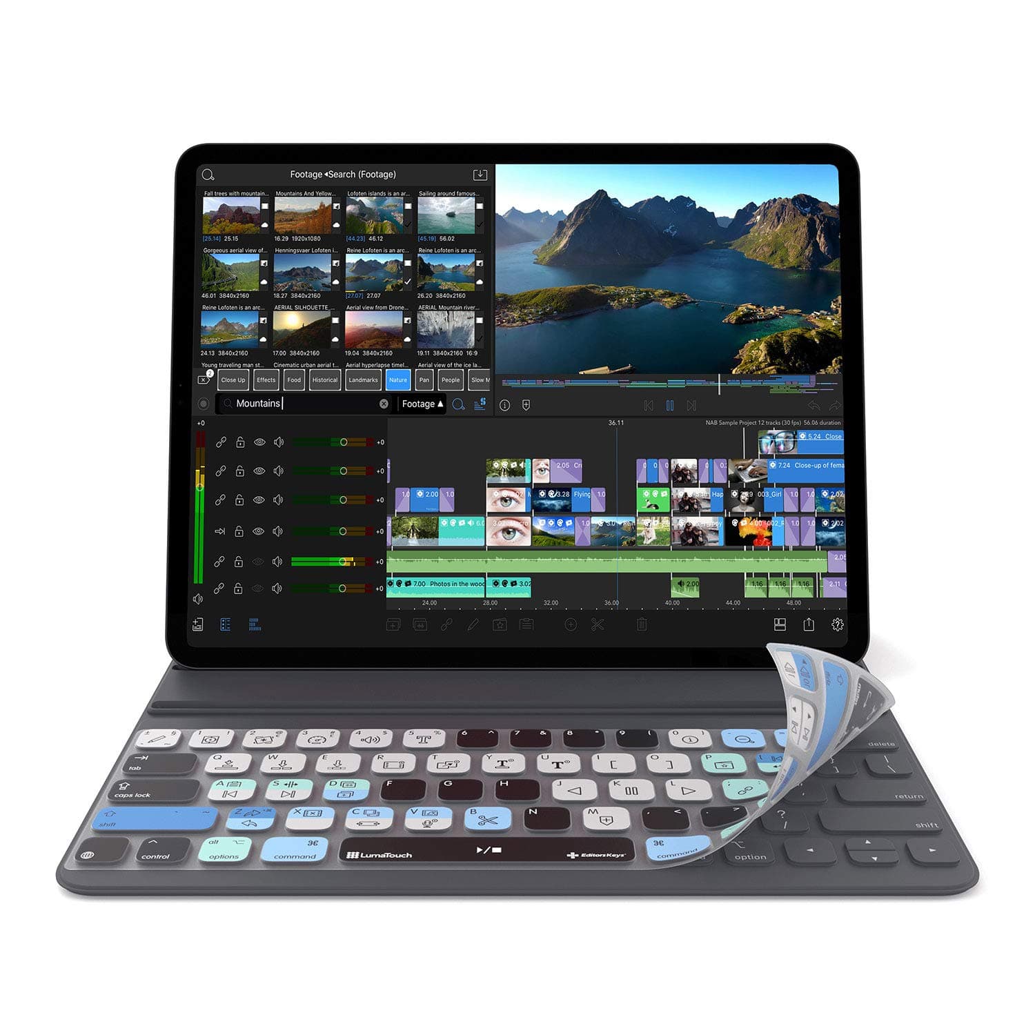 LumaFusion Keyboard Cover for iPad Pro 12" Smart Keyboard | USA Version | Does not Fit Magic Keyboard