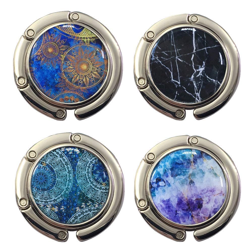 4 Pack Foldable Handbag Hooks Folding Table Hanger Holder Purse Hooks