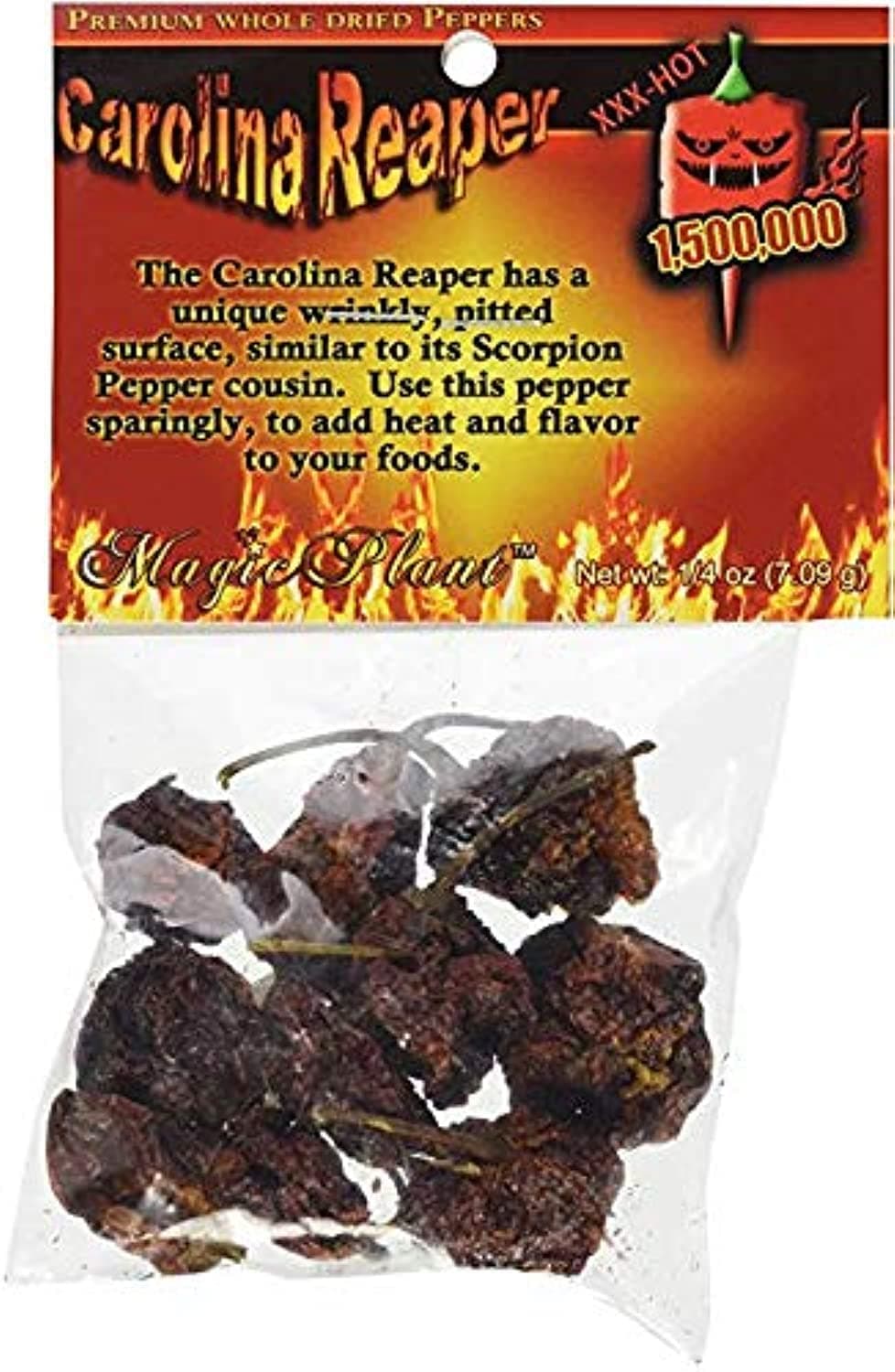 Dried Carolina Reaper Pepper Whole Pods, 1/4 oz. (Premium pack)