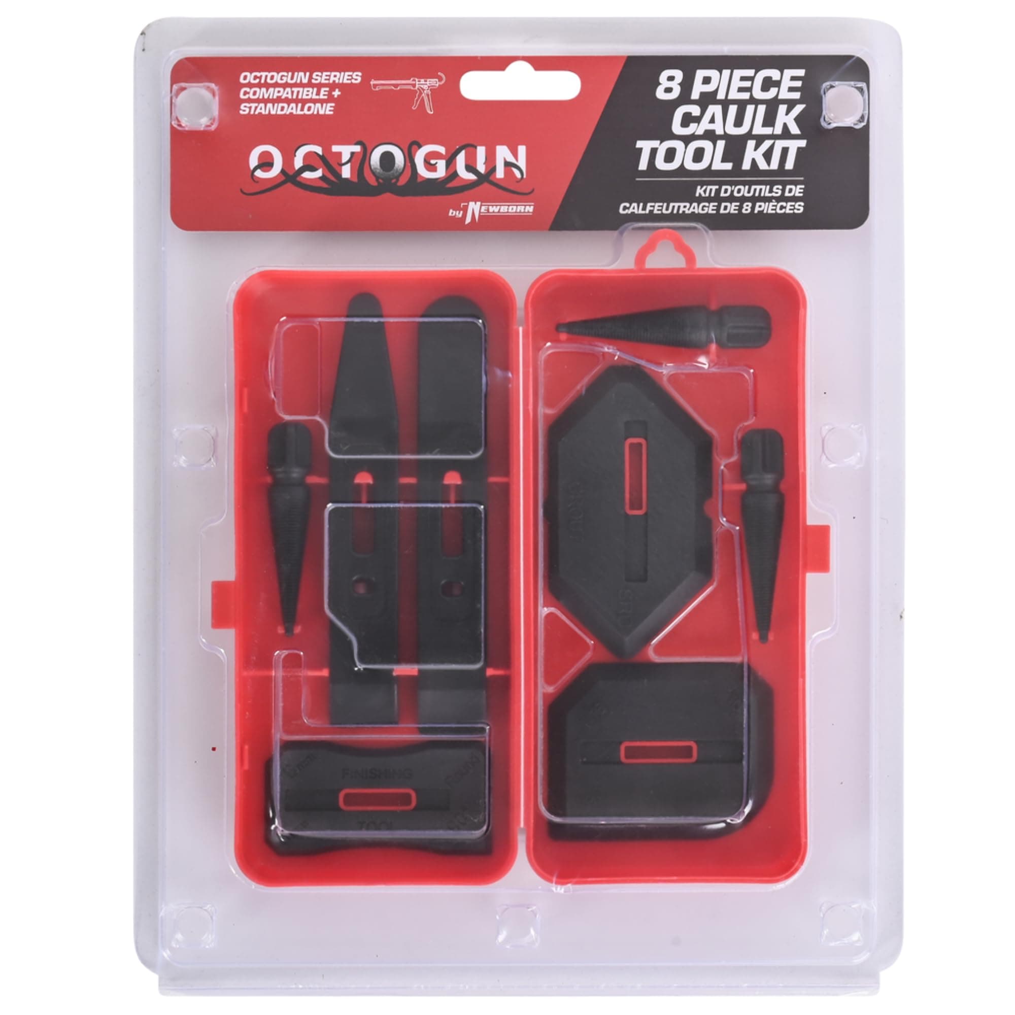 Newborn Octogun Caulking Kit – Smoothing & Scraping Tools | Includes 8 Accessories | Compatible with Octogun Series | Carrying Case for Storage