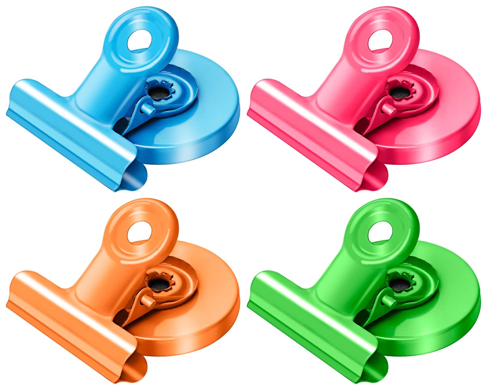 4 Pack Magnetic Clips, Scratch-Resistant Fridge Magnets, Colorful Whiteboard Magnets, Magnets for Whiteboard, Strong Magnets, Notice Board Magnets Perfect for Kitchen, Home, Office, School