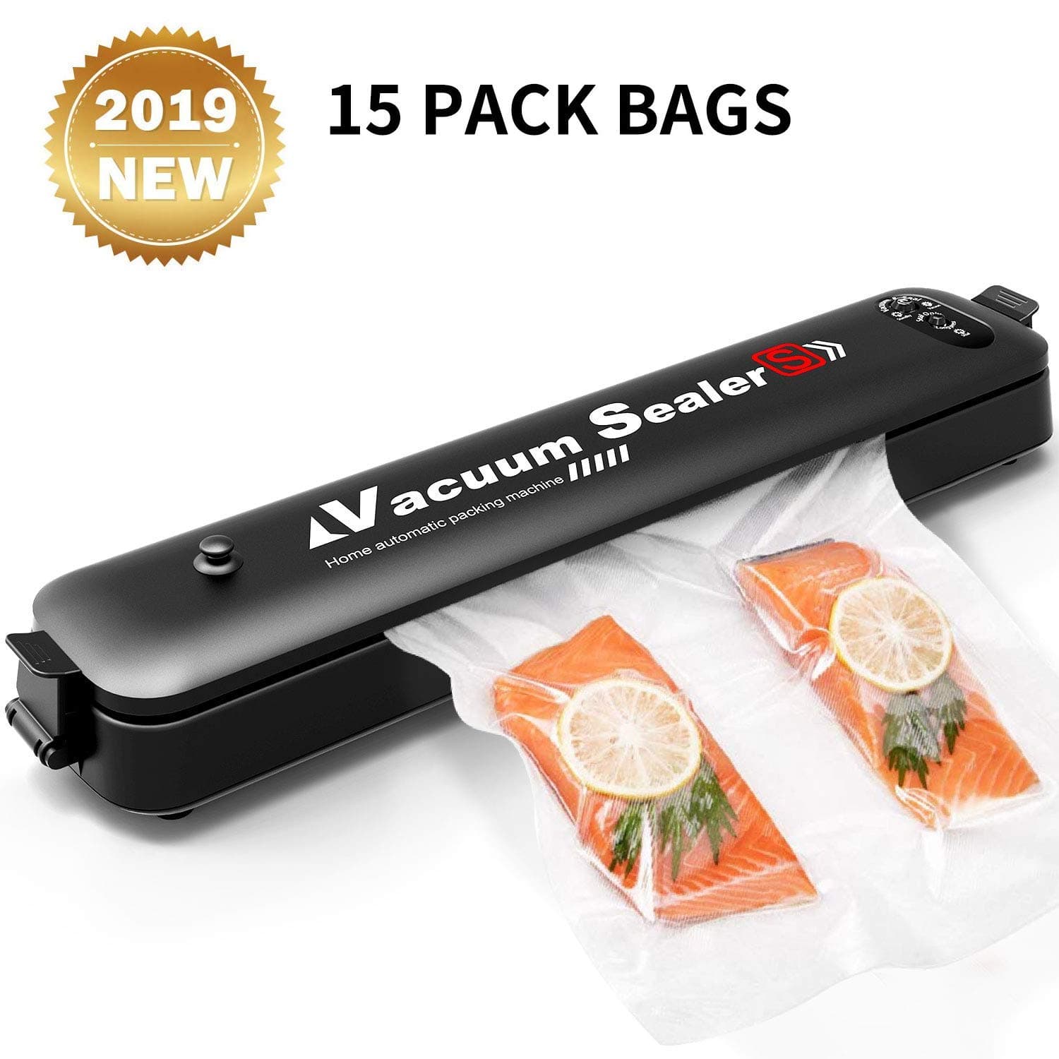 Vacuum Sealer Machine,Automatic Food vacuum sealer machines for Savers Food with Automatic Bag Detection and Starter Kit | Led Indicator Lights | Easy to Use&Clean | Black (Q1)