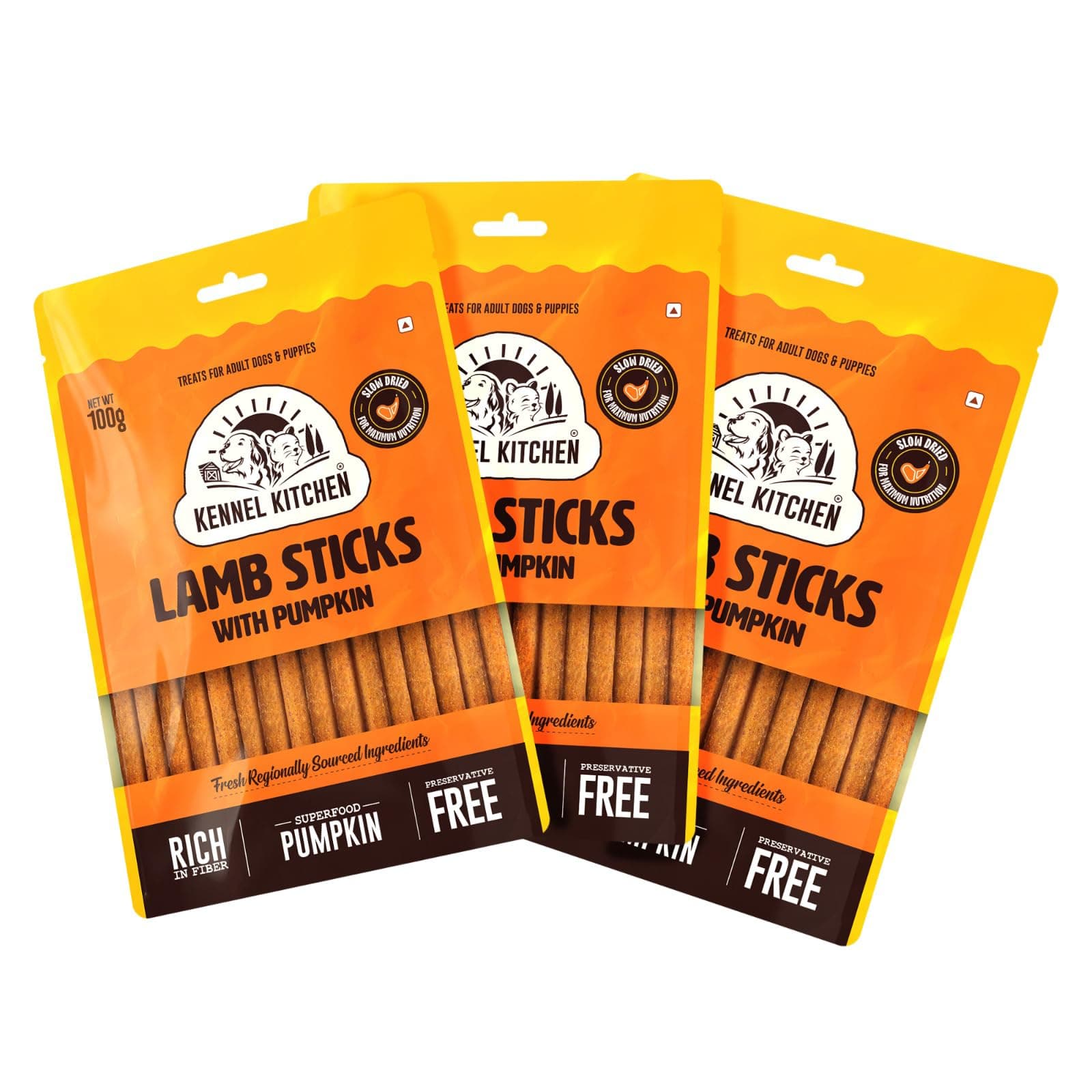 - Soft Baked Lamb with Pumpkin Sticks Treats for Dogs, 100g (Pack of 3) | Soft Dog Chew Sticks | Dog Treats for Adult Dogs and Puppies