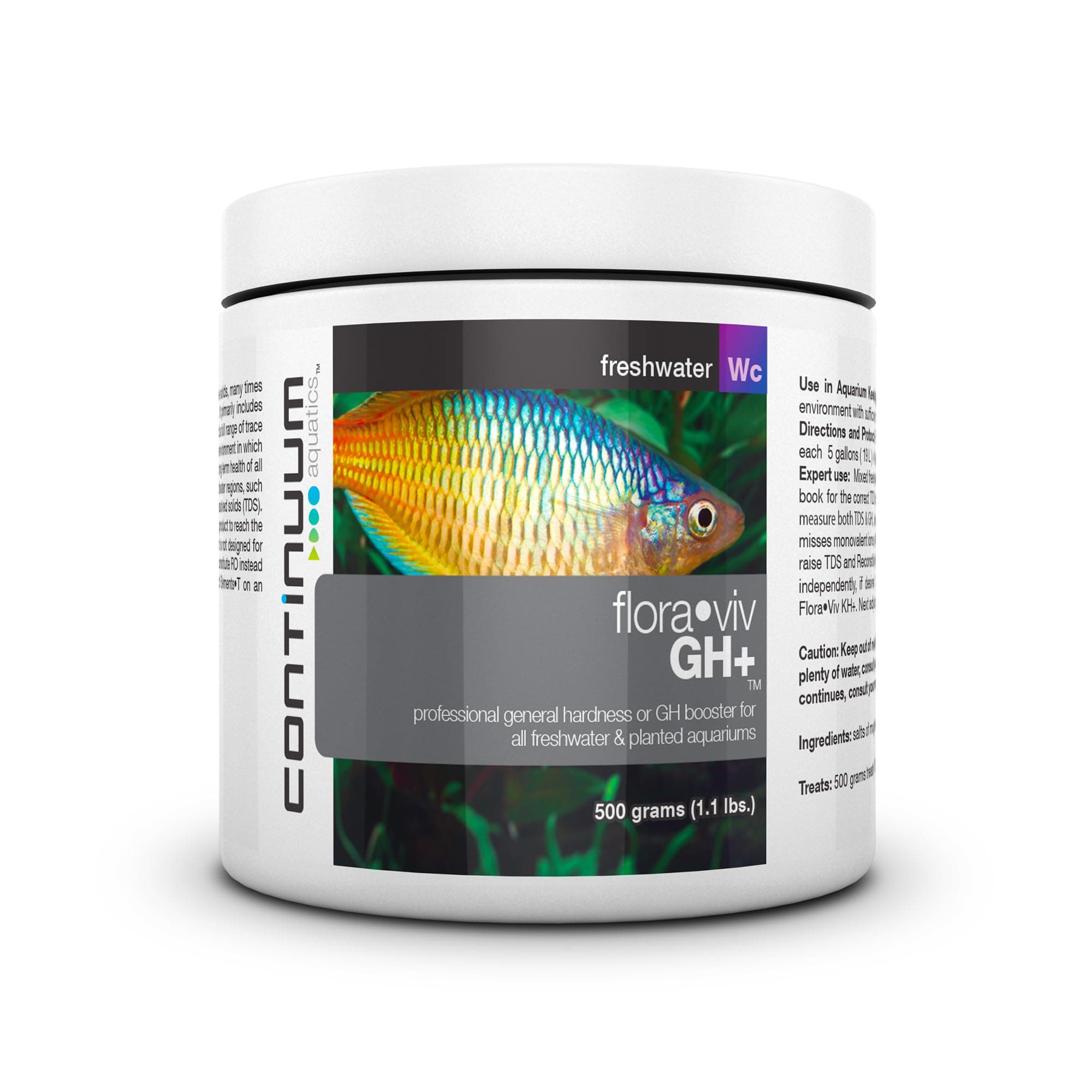 Continuum Aquatics Flora Viv GH+ - General Hardness (GH) Booster for Freshwater and Planted Aquariums (500-g) (QGHP500)