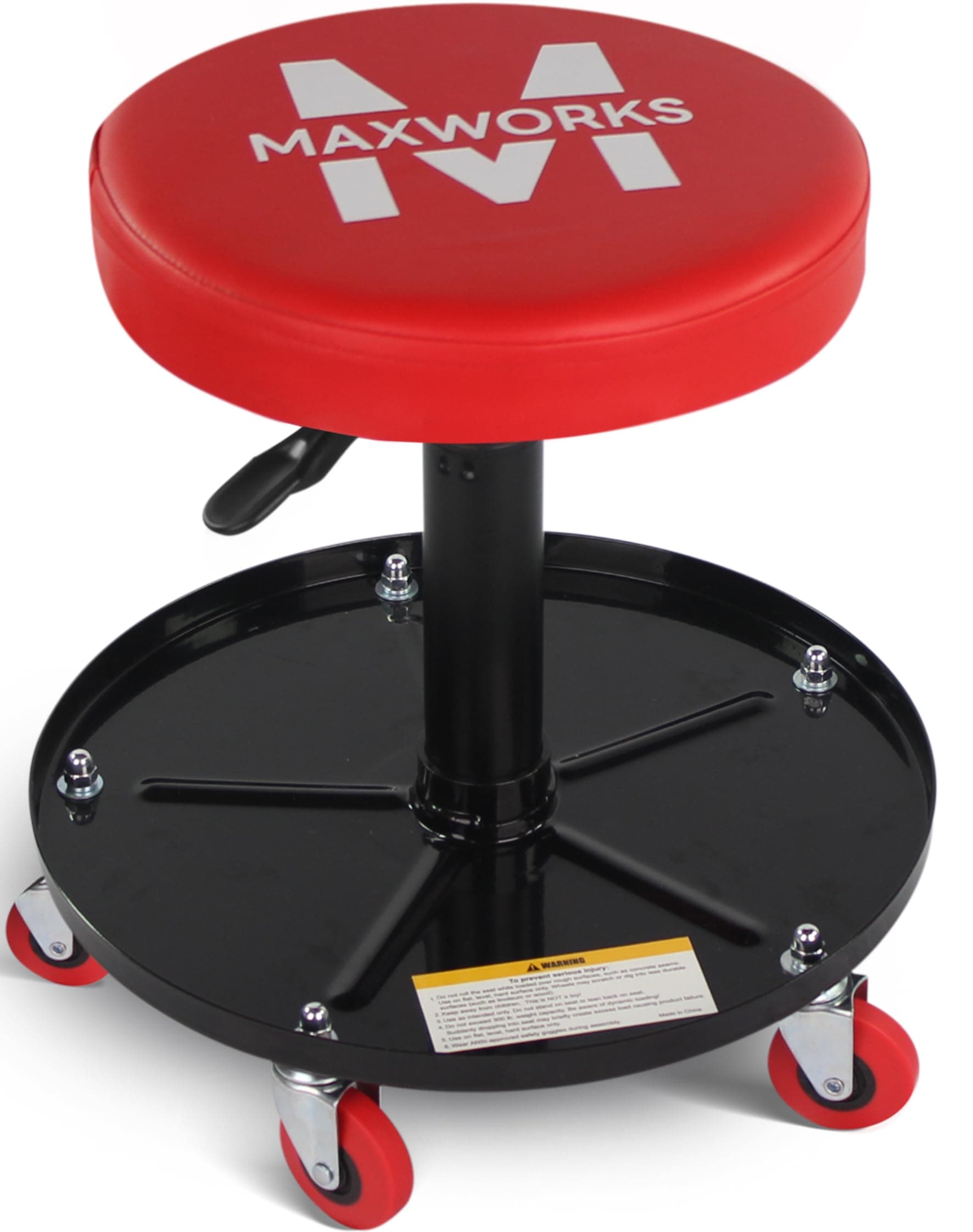 MaxWorks 80771 Pneumatic Roller Seat/Creeper with Adjustable Height - 300 lb Capacity