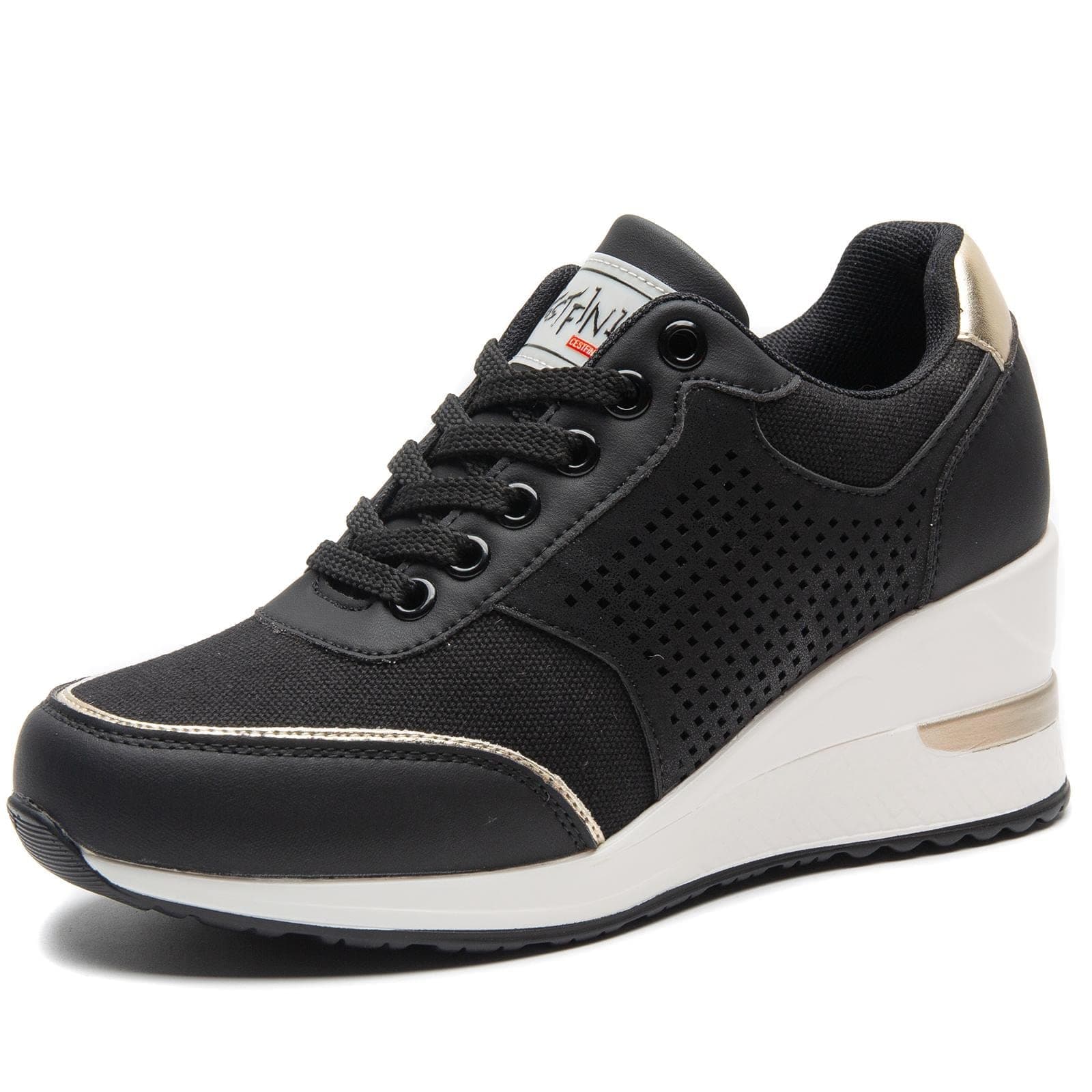 CestfiniHigh Heeld Wedge Sneakers for Women - Ladies Hidden Sneakers Lace Up Shoes, Best Chioce for Casual and Daily Wear