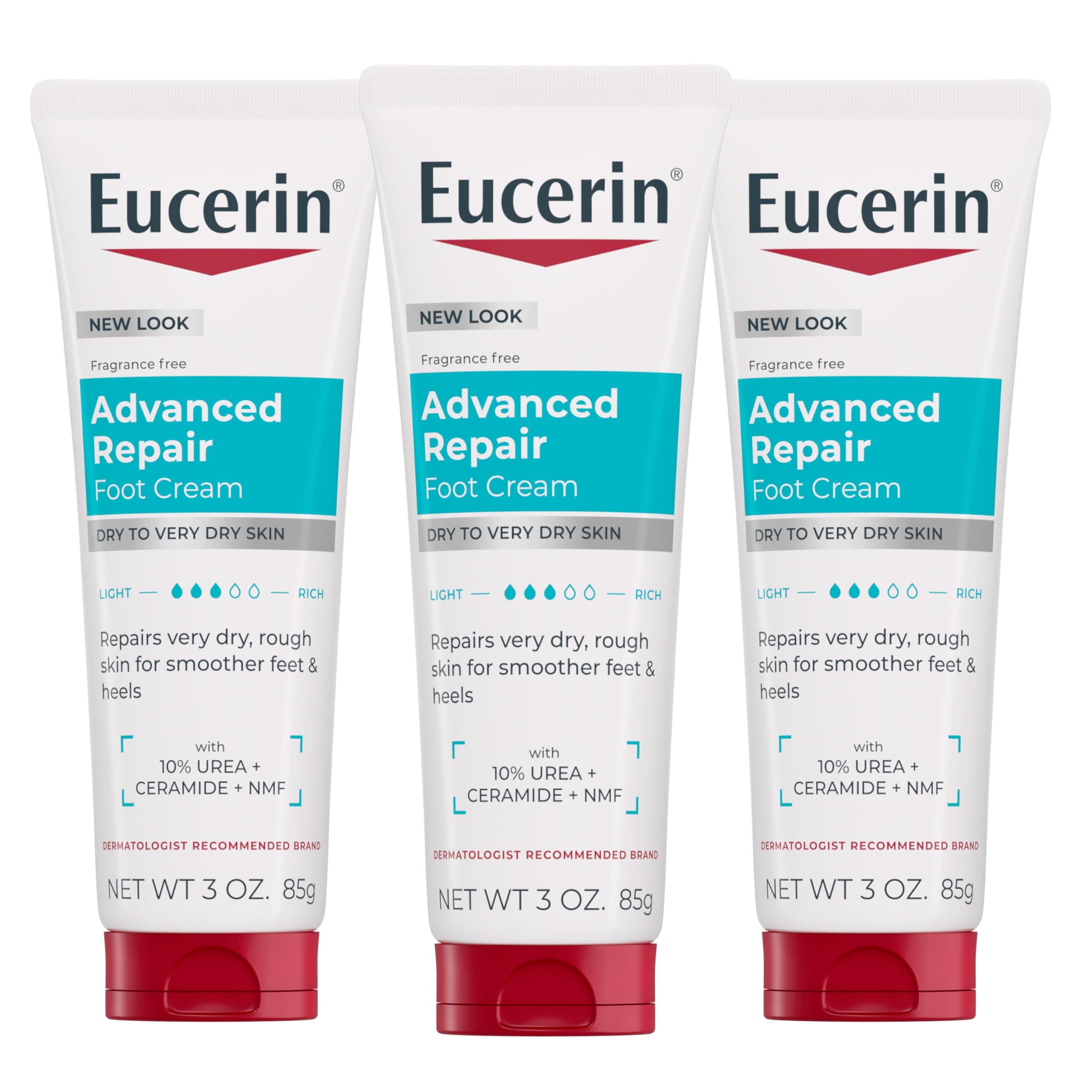 Eucerin Intensive Repair Extra Enriched Foot Creme Fragrance Free 3 oz (85 g)