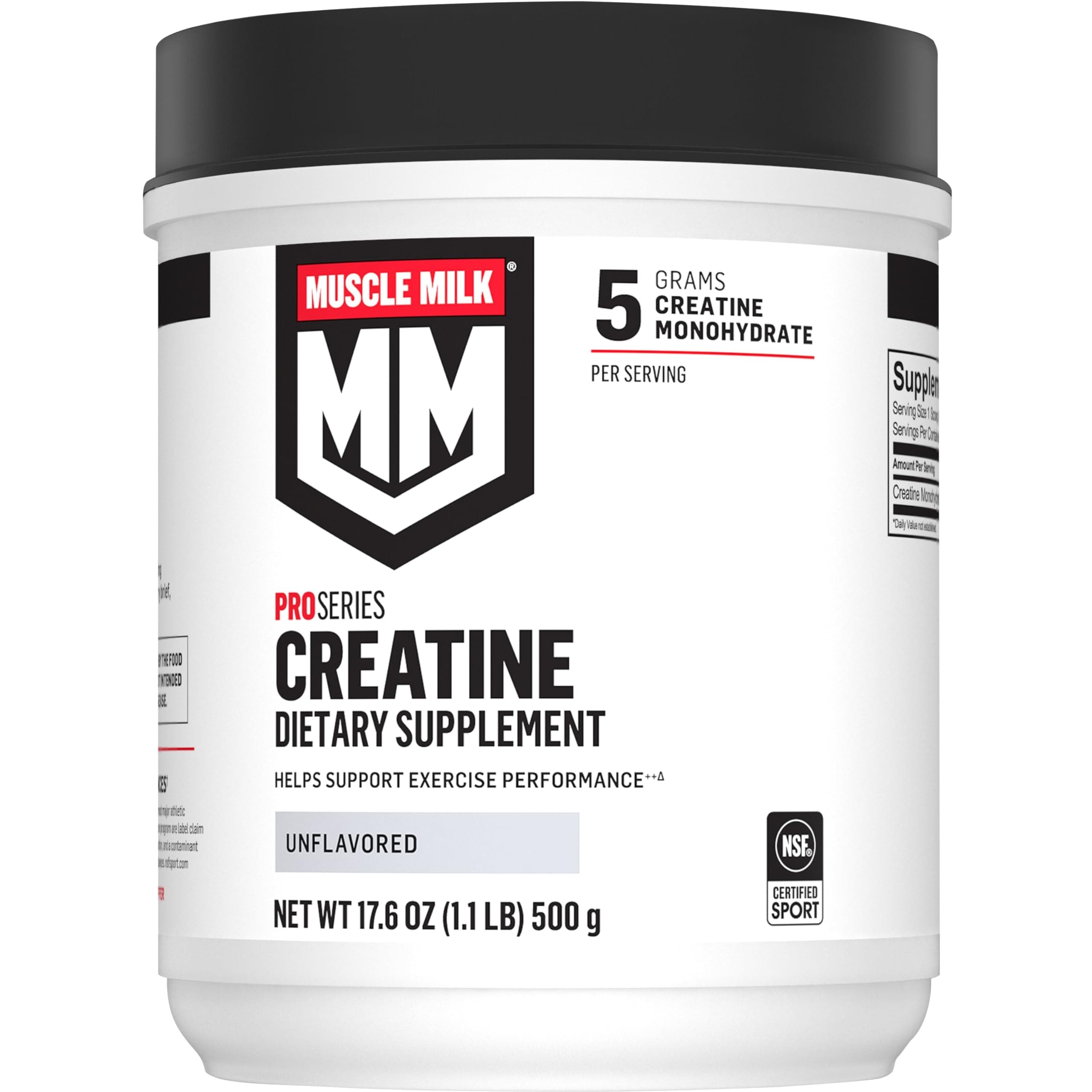 Pro Series Creatine Powder Supplement, Unflavored, 1.1 Pound, 100 Servings, 5g Creatine Monohydrate, NSF Certified for Sport, Packaging May Vary
