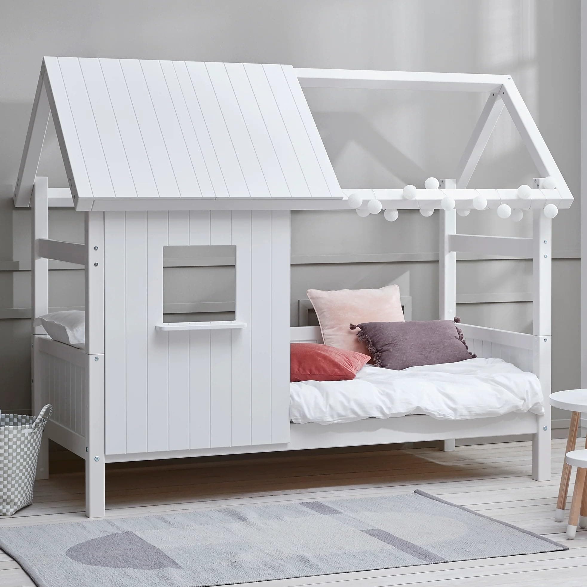 Thuka HIT Wooden Bedroom Playhouse Bed Sturdy Construction From Solid Pine Single Bed Frame For Kids Beds Which Can Adapt To High/Bunk Bed Too Via Conversion Kits (Bedroom Playhouse Bed)