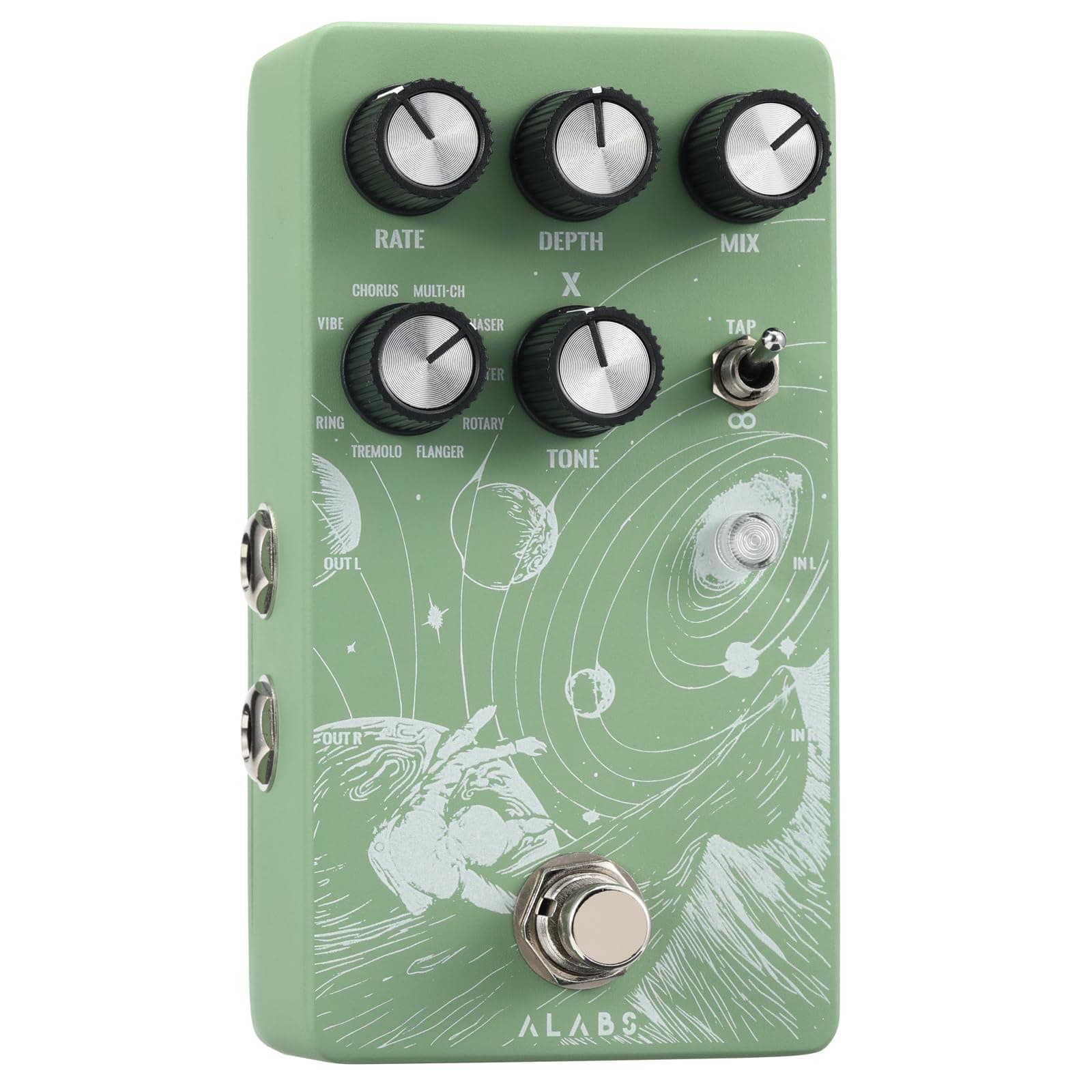 ALABS NOVADRIFT Modulation Guitar Pedal | 9-in-1 Multi-Mod Effects Rotary, Chorus, Flanger, Tremolo | Built-in Expression, True Stereo, Analog Dry-Through, Tap Tempo, Selectable True Bypass/Buffer