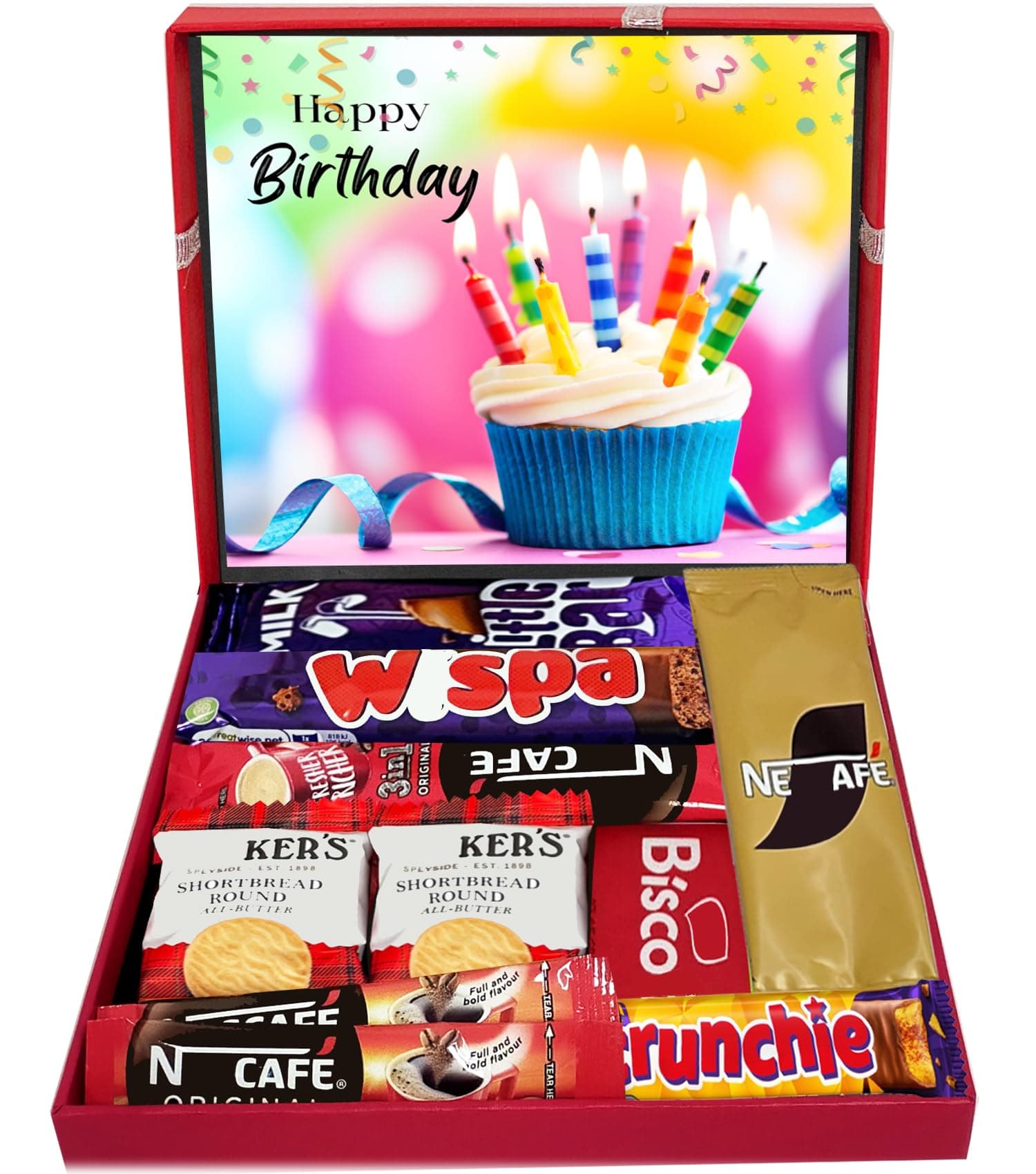 Happy Birthday Gift with Coffee Milk chocolates Biscoffs Shortbread and more Best Chocolate and Coffee Gifts