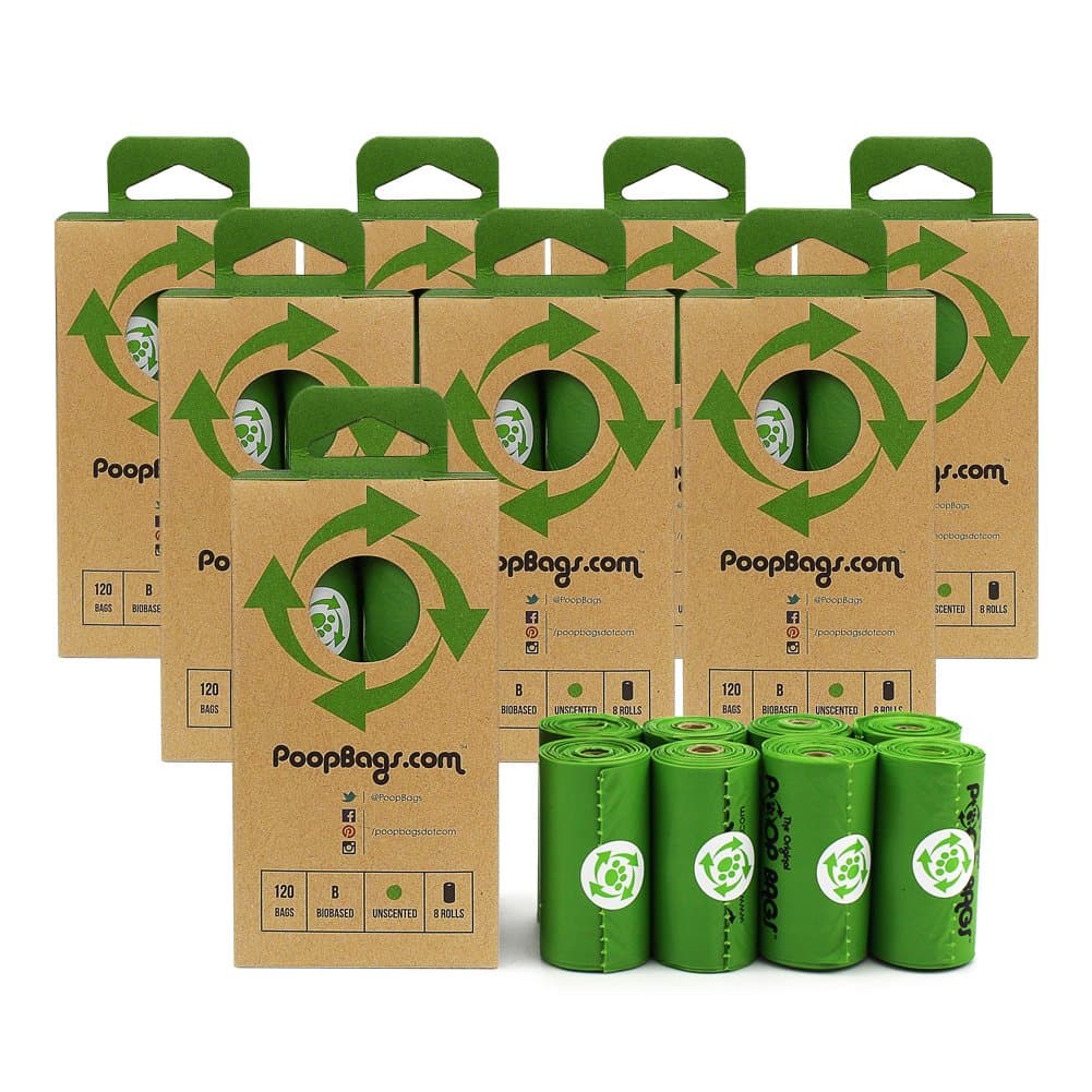 The Original PoopBags 960 Counts Poop Bags Large Green Pick Up Bags USDA Certified Biobased Dog Waste Bags