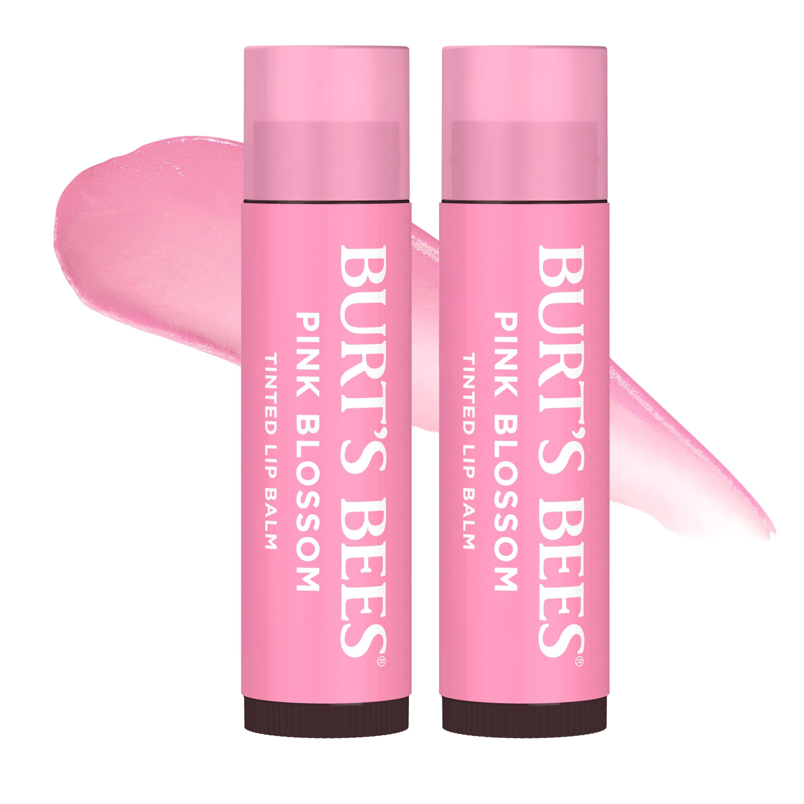 Lip Tint Balm Stocking Stuffers Gifts, Long Lasting 2 in 1 Duo Tinted Balm Formula, Color Infused with Hydrating Shea Butter for a Natural Looking Buildable Finish, Pink Blossom (2-Pack)