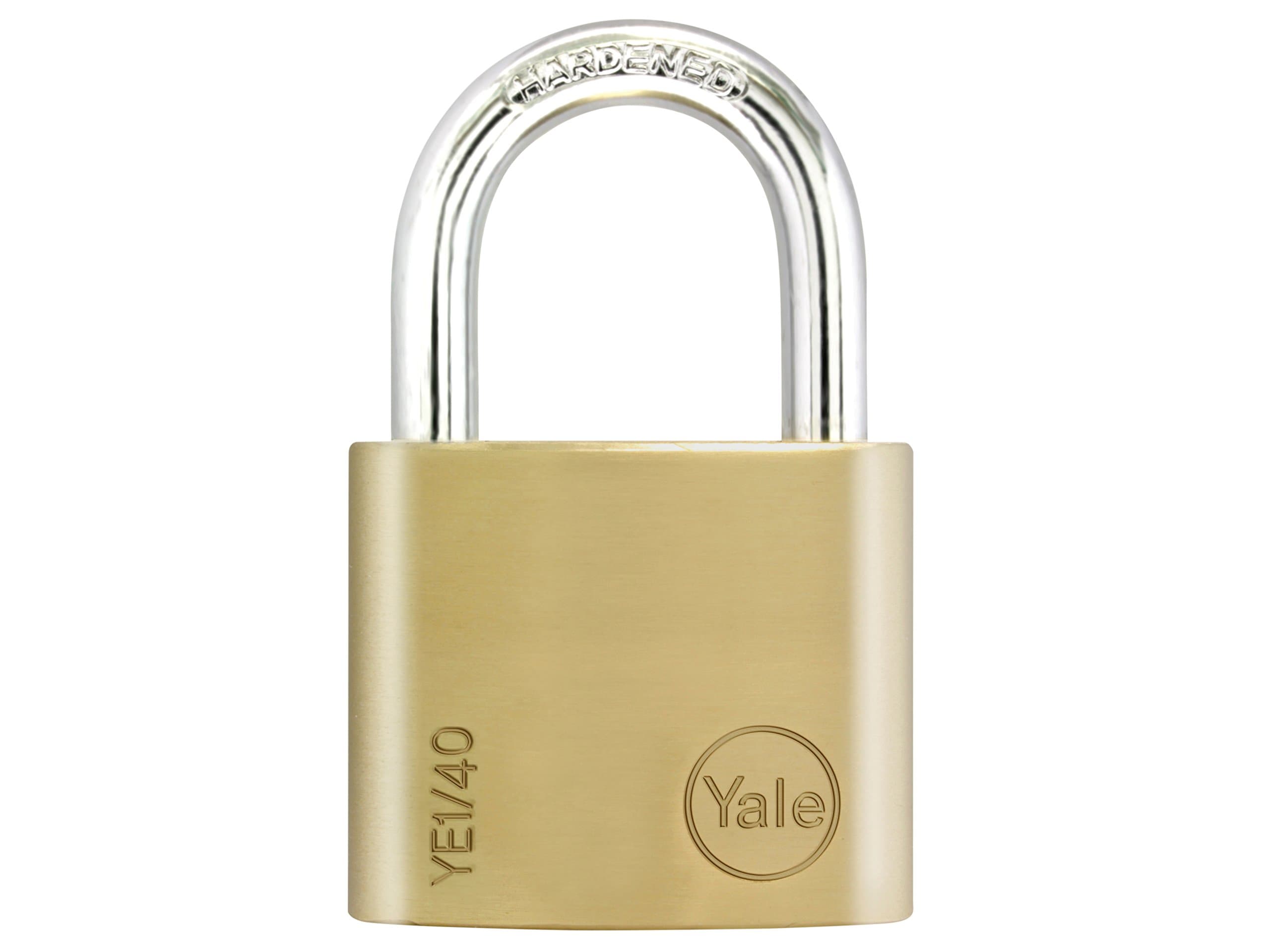 Yale YE1/40/122/1 Brass Padlock, 40mm, Pack of 1, Suitable for Sheds and Gates