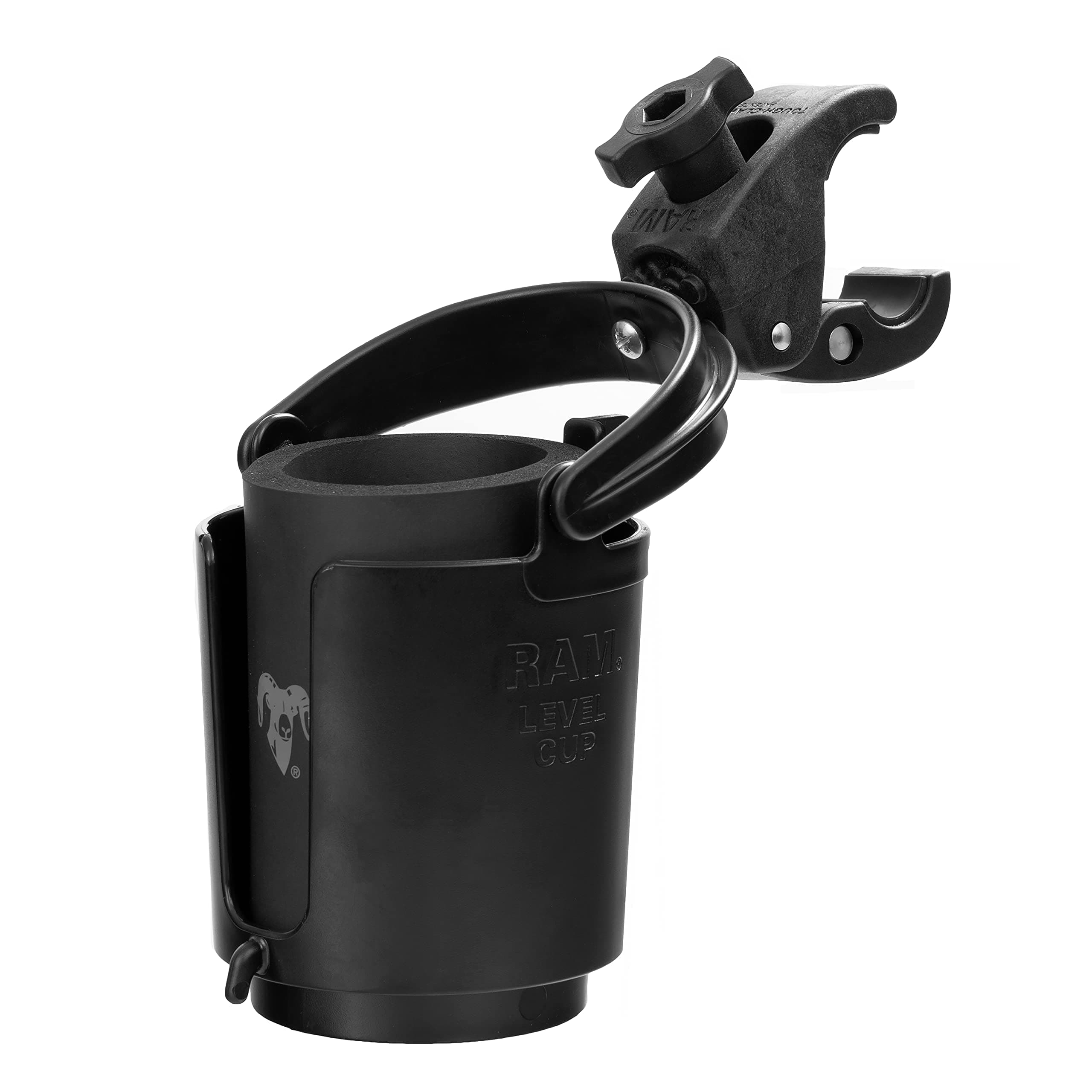 RAM Mounts Level Cup 16oz Drink Holder with RAM Tough-Claw Mount RAM-B-132-400U for Motorcycle, ATV/UTV, Bike