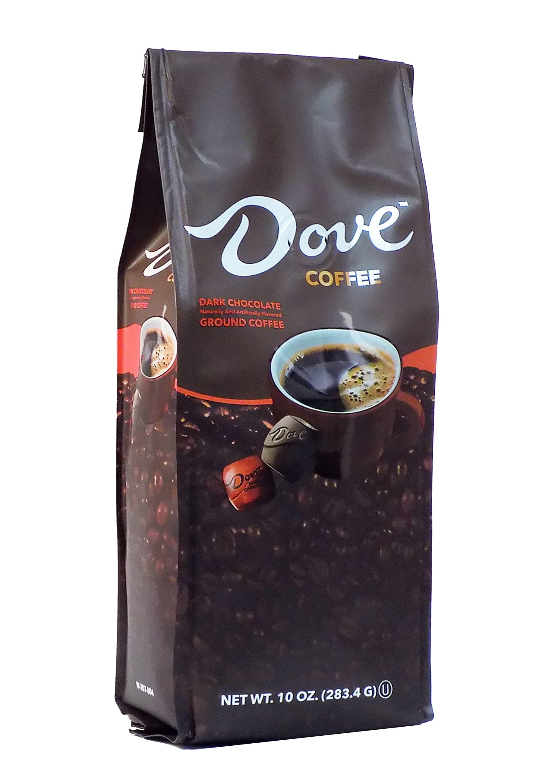 White Coffee Dove Dark Chocolate Flavored Medium Roast Ground 10oz, 283.4g