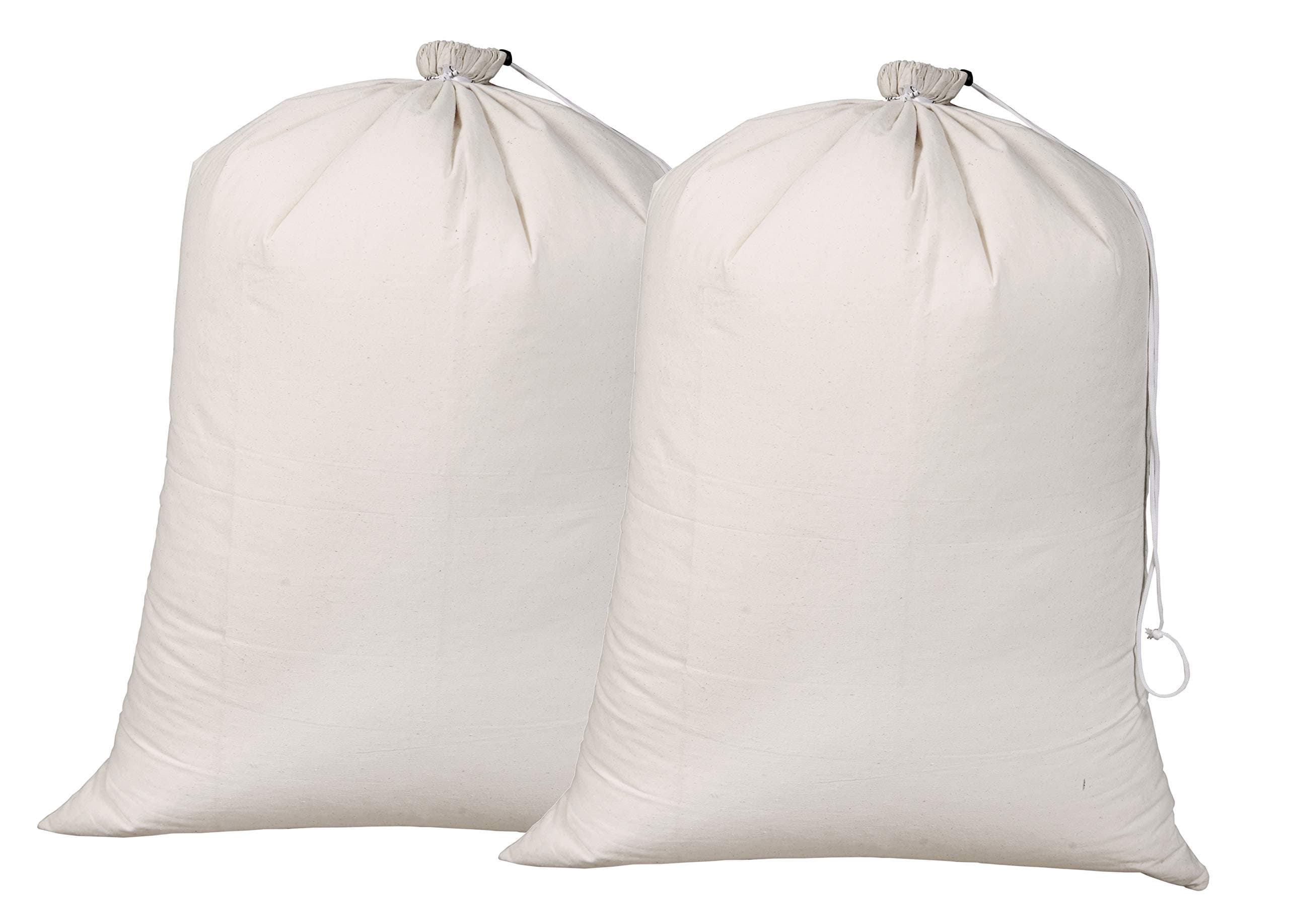 Canvas Laundry Bags,Heavy Duety Laundry Bag,Cotton Laundry Bag with Drwstrings, Easy to Carry,Washable Laundry Bag,Santa Bag,Laundry Hamper Bags 24x36 inch -Natural (Set of 2 Pieces)