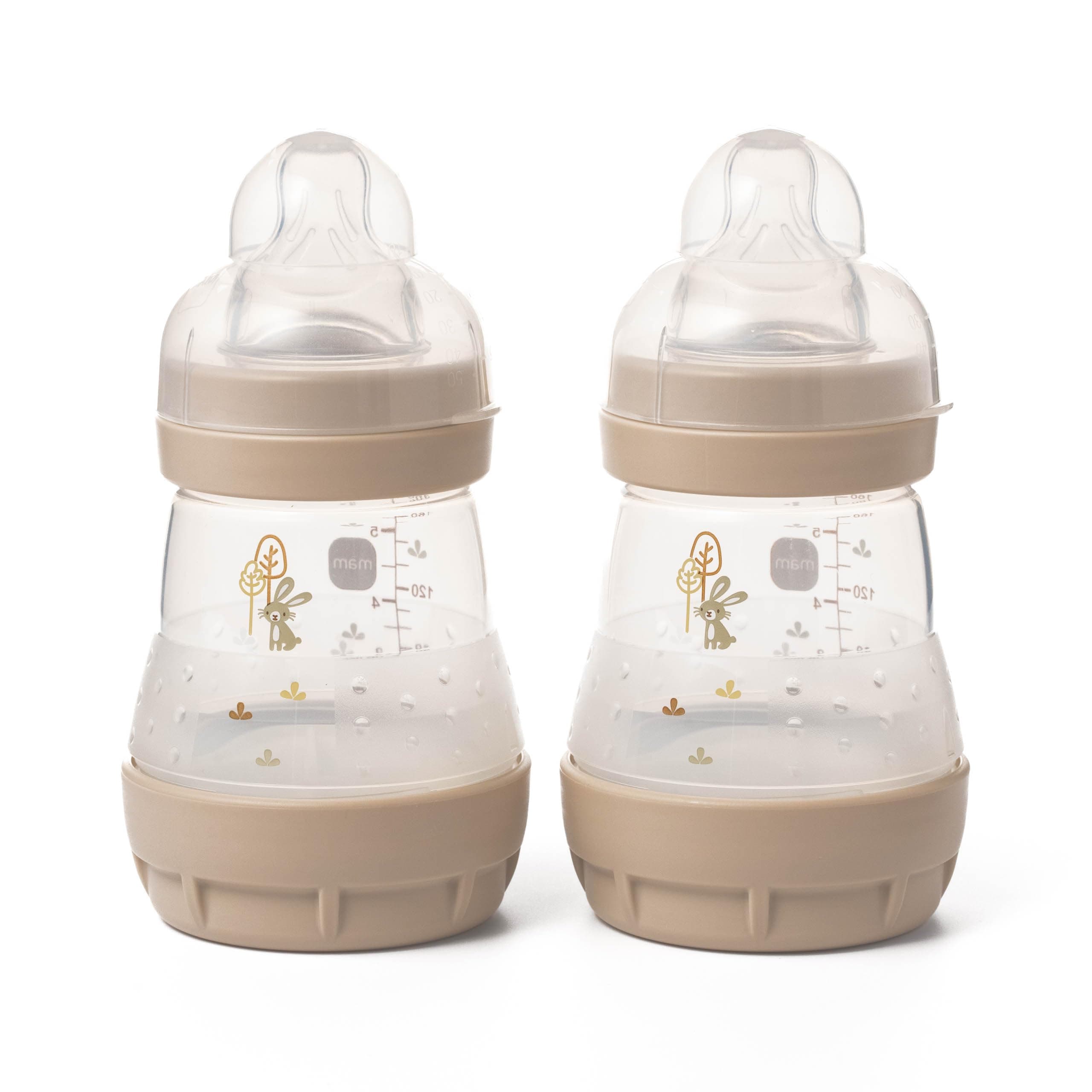 MAM East Start Anti-Colic Baby Bottles | 2 Pack (2 x 160ml) | Self-Sterilising Baby Milk Bottle | Slow Flow MAM Teats Size 1| Newborn Essentials | Unisex (Various Designs)