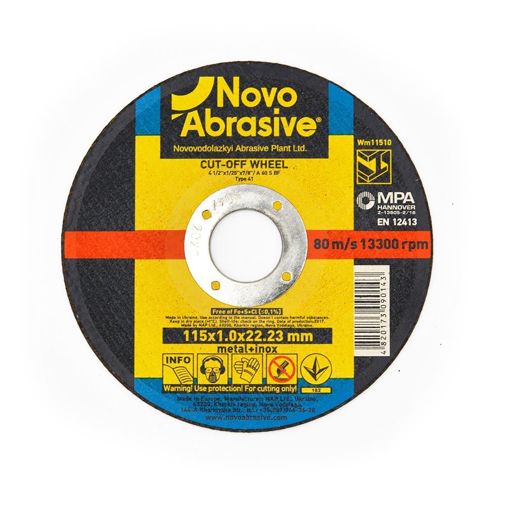 NOVOABRASIVE Metal Cutting Disc 115 x 1 x 22.2 mm (set of 50 PCS) Use For Cutting Metal, Stainless Steel, Steel and Non-Ferrous Metals