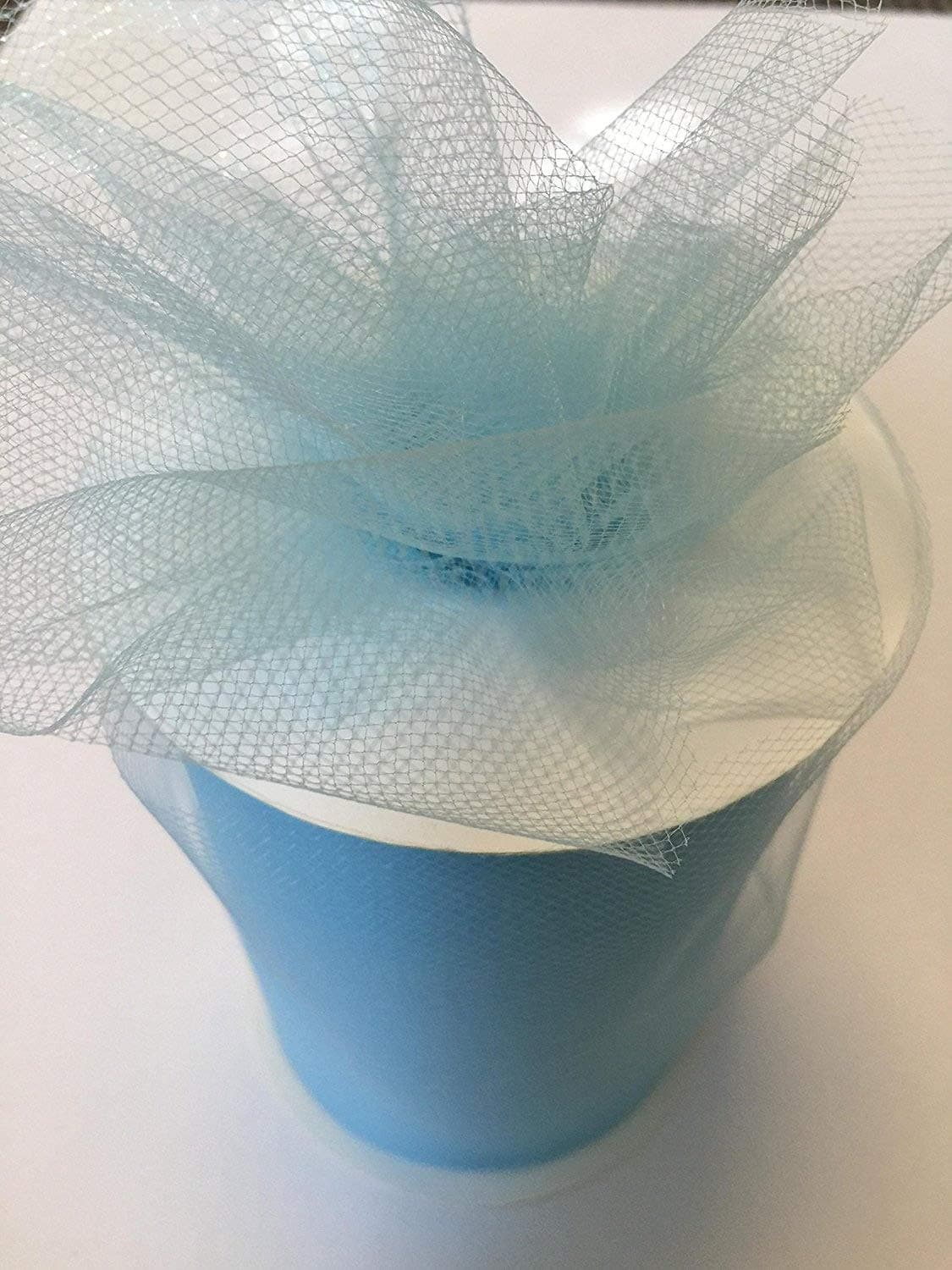 Tulle Fabric Spool/Roll 6 inch x 100 yards (300 feet), 34 Colors Available, On Sale Now! (light blue)