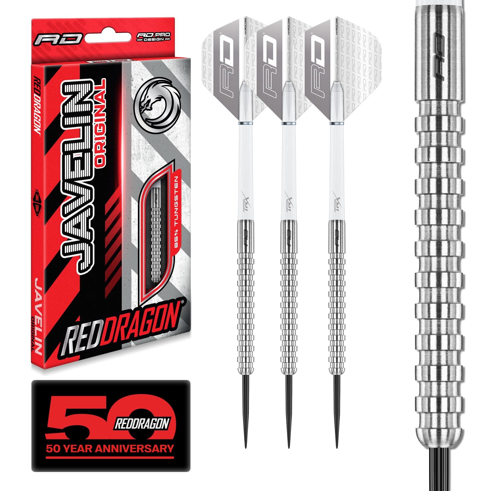 Javelin Original Tungsten Darts Set with Dart Flights and Dart Shafts (Stems) - Available in 20g, 22g, 24g, 26g