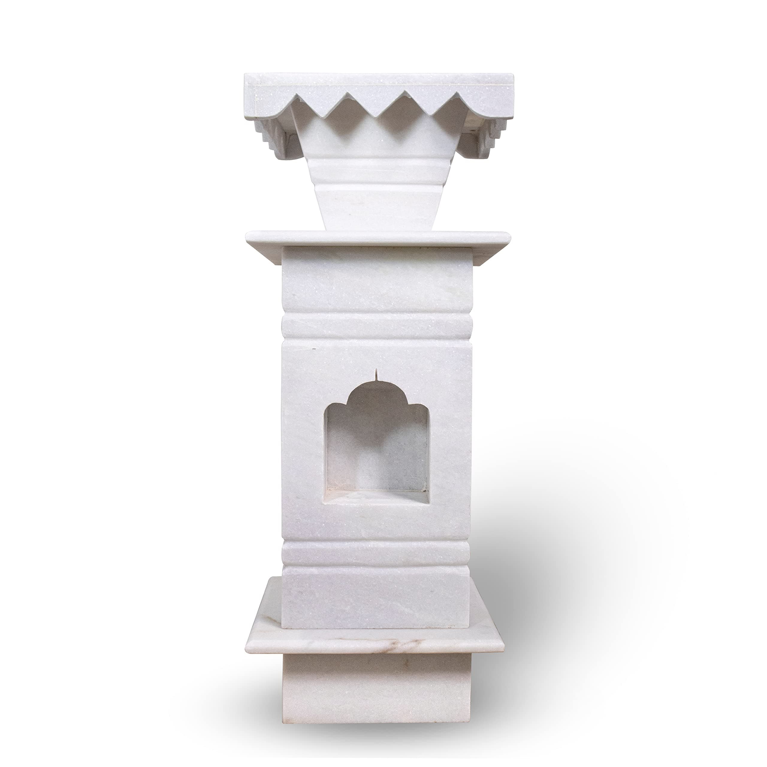 HANDICRAFT BAZAAR Marble Tulsi Pot for Home | Tulsi Marble Planter for Roof, Porch, Balcony (White)