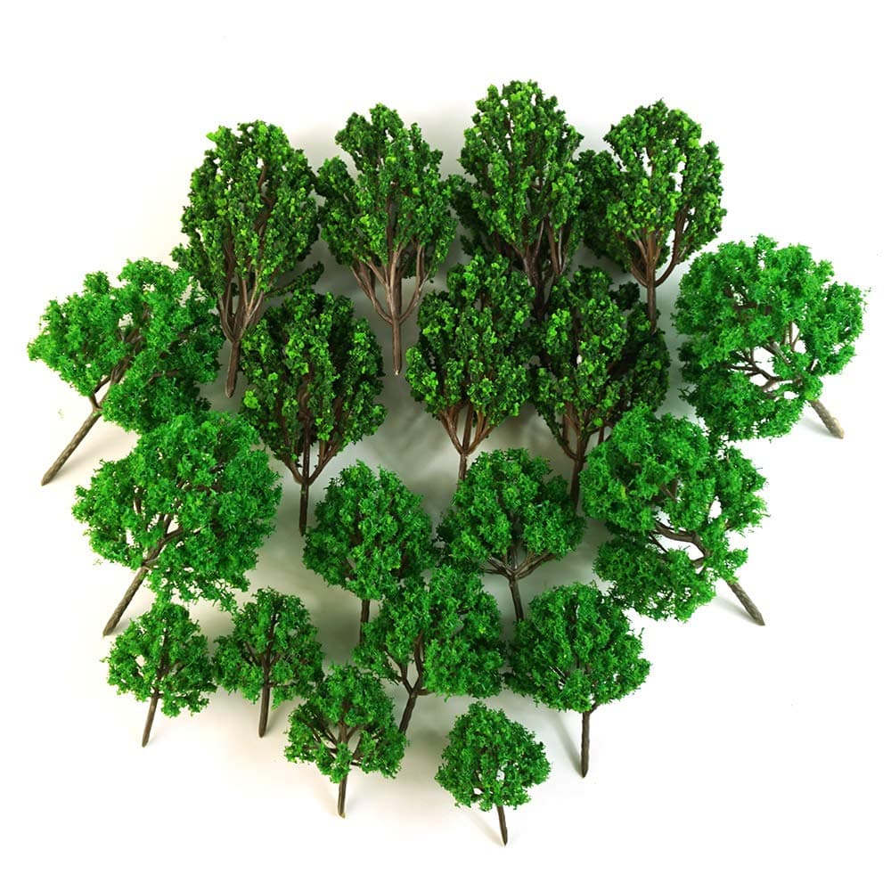 20pcs Model Trees Mixed Model Tree Green Mini Tree Set Architectura Model Trees DIY Scenery Landscape Trees