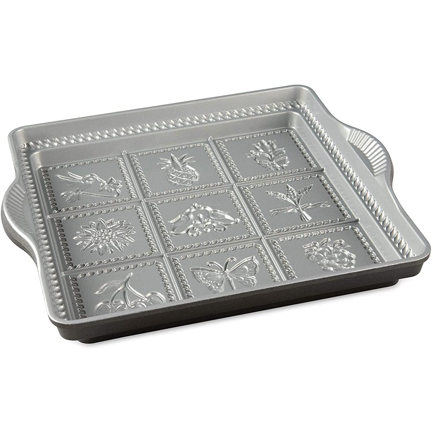 Nordic Ware 3237 English Shortbread Pan, 9x9 Inches, Non-stick