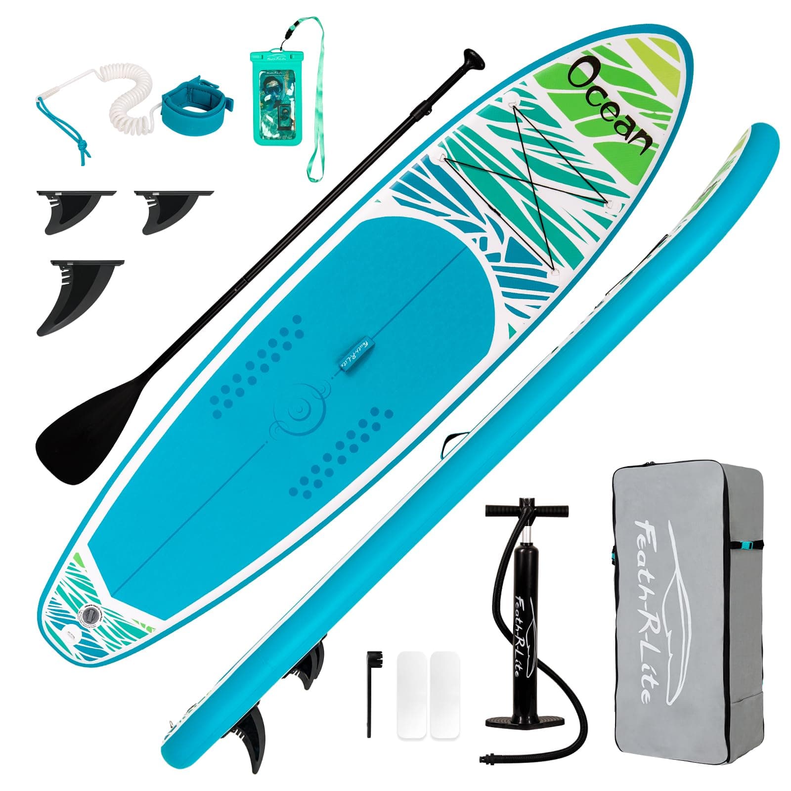Inflatable Stand Up Paddle Board Ultra-Light SUP with Accessories Adj Paddle, ISUP Backpack, Pump, Phone Bag, Leash, Non-Slip Deck pad Youth & Adult