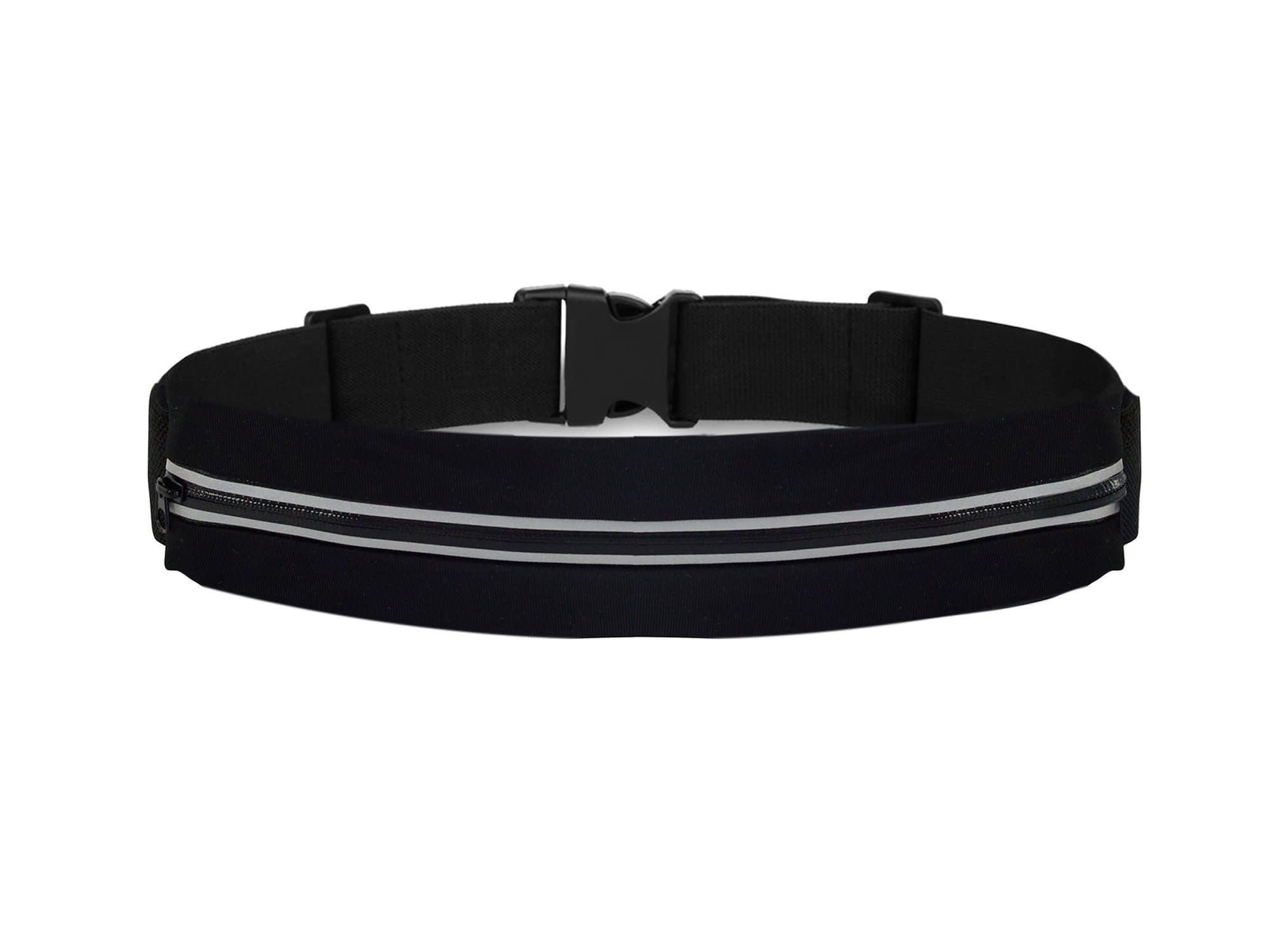 No Bounce Expandable Running Belt. Easily Fits iPhone 6 Plus, iPhone 6 and Samsung Phones. Extremely Light Weight, Water Resistant, Compact and Durable. Holds Wallets and Keys and Other Items (Black)