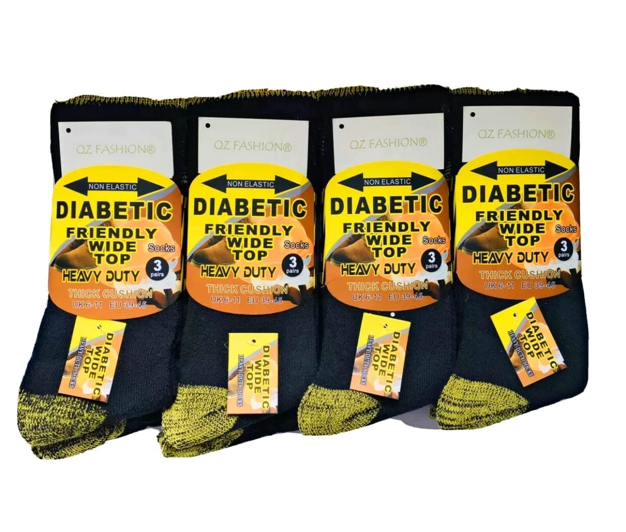 Men's Diabetic Work Socks 6 Pairs Pack Soft Top Heavy Duty comfortable and warm material SIZE 6-11 UK