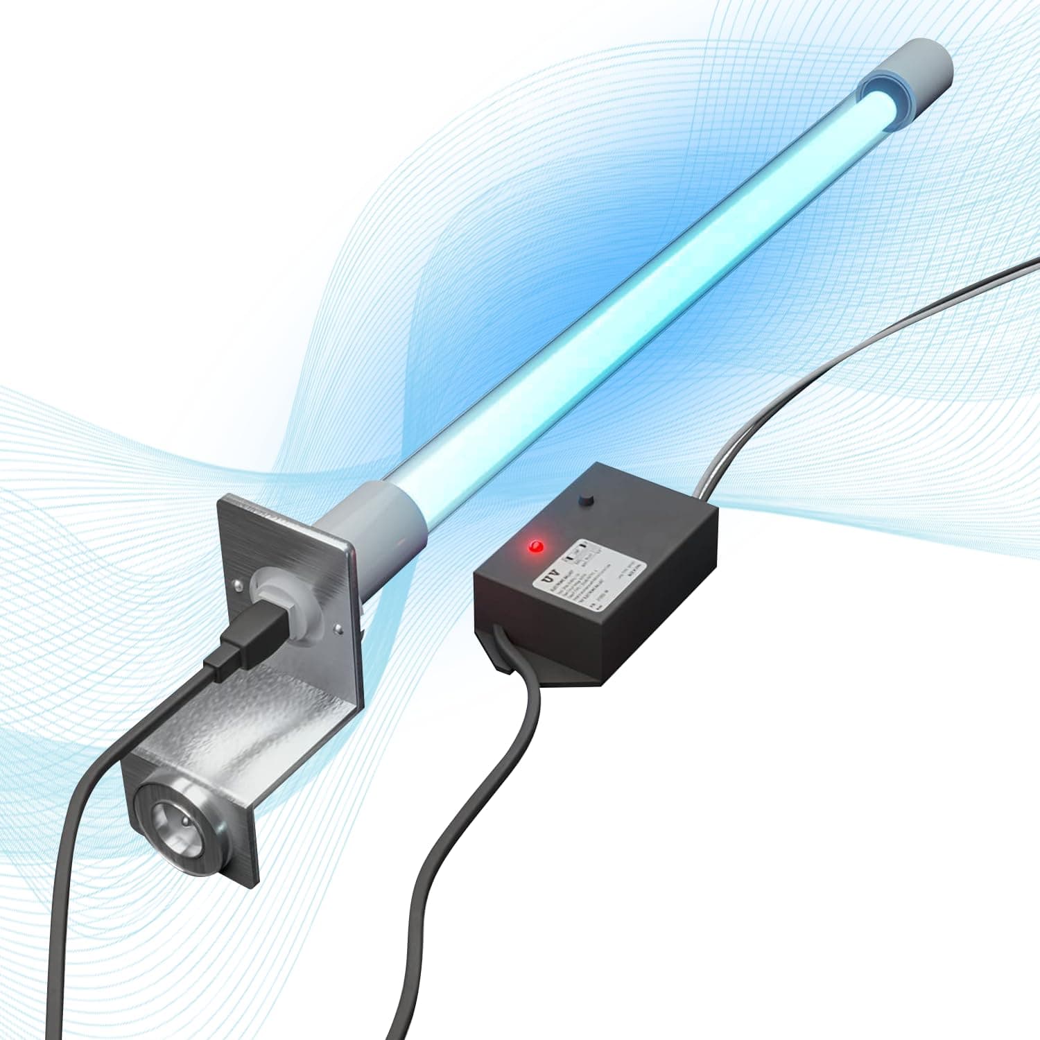 BioShieldUV® Lite 18W 24V HVAC UV Light Air Treatment System Magnetic Holder Alternating Current AC, Powered by HVAC Ballast - UVC Light for Air Conditioner