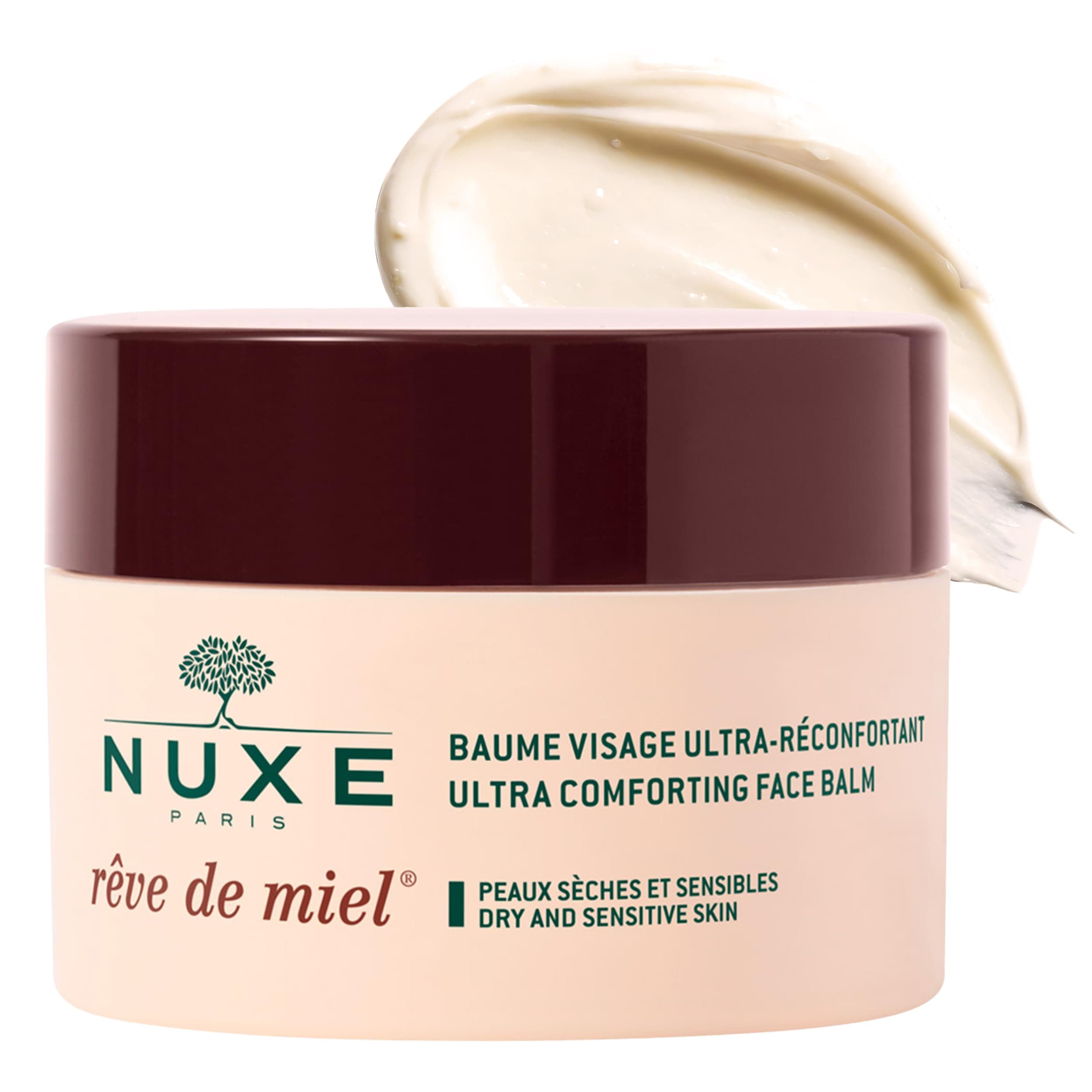 Rêve de Miel Ultra Comforting Face Balm - Nourishing Cream for Dry & Sensitive Skin, 1.7 Oz