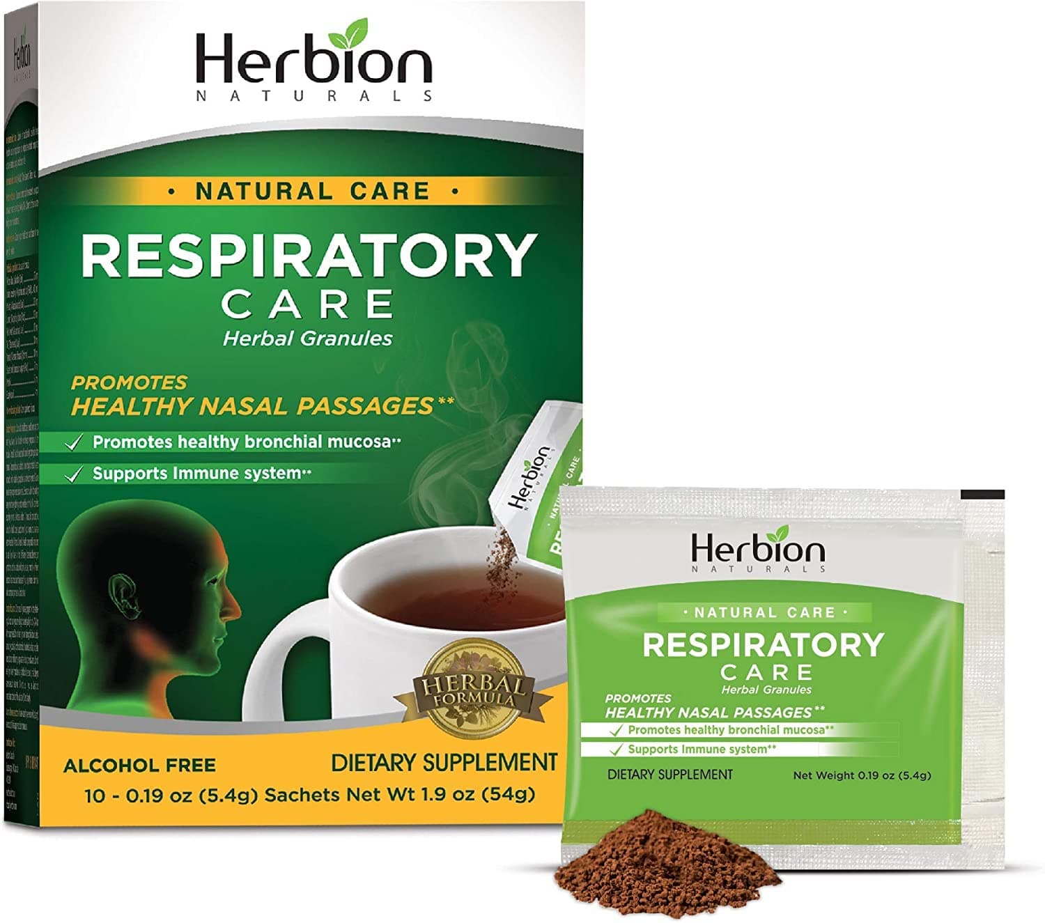 Respiratory Care Herbal Granules Promotes Healthy Nasal Passages & Respiratory Function Relieves Cold and Flu Symptoms 10 Ct