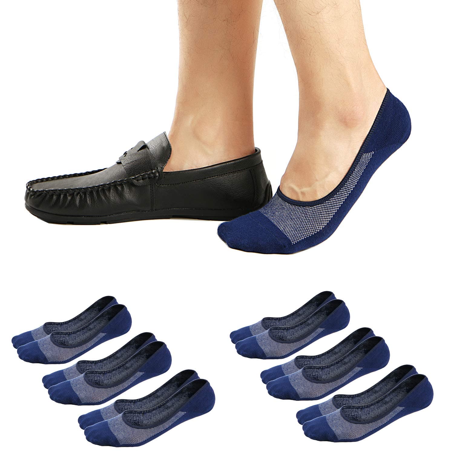 Men's No Show Socks Invisible Liner Loafers Sneakers Socks Non Slip