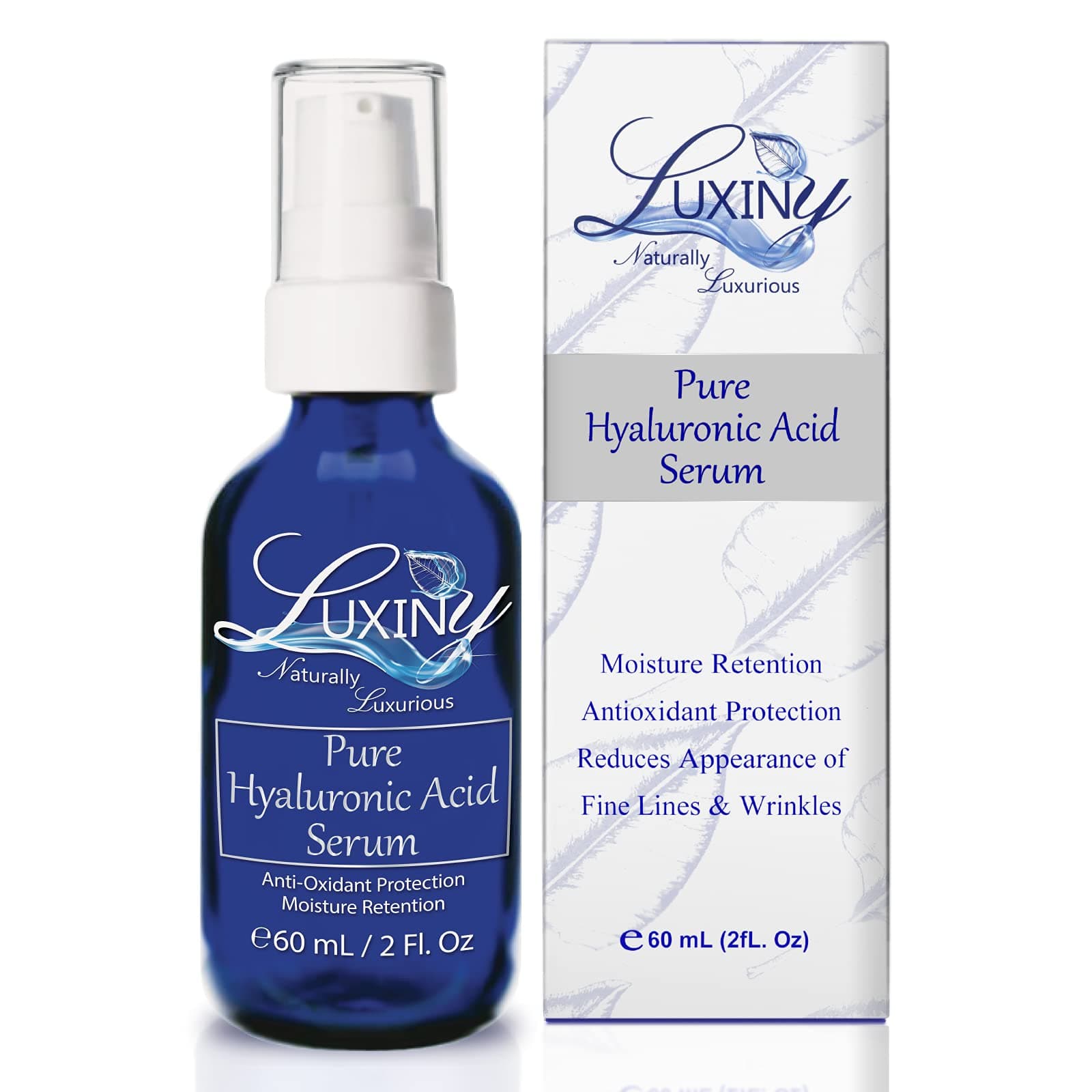 Pure Hyaluronic Acid Serum for Face 2oz (DOUBLE SIZE) Anti-Aging Serum, Anti-Wrinkle Moisturizer, Natural Hydrating Serum for Skin, Use Daily